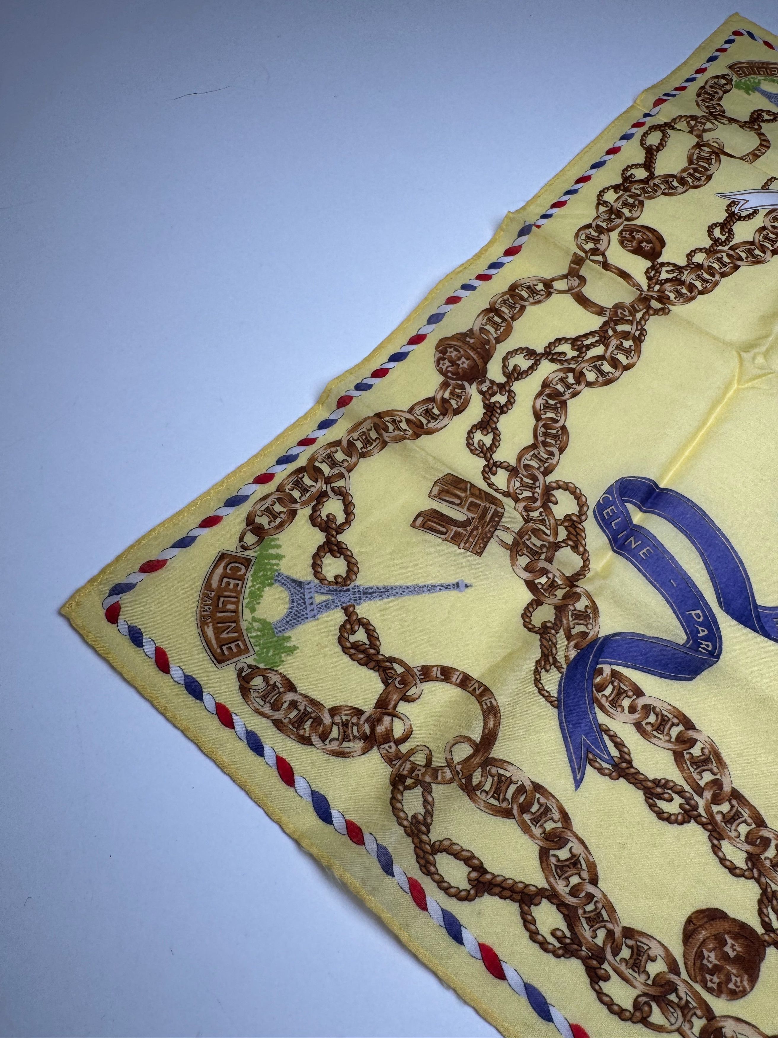 Celine Vintage Scarf Yellow Gold Size ONE SIZE - 4 Thumbnail