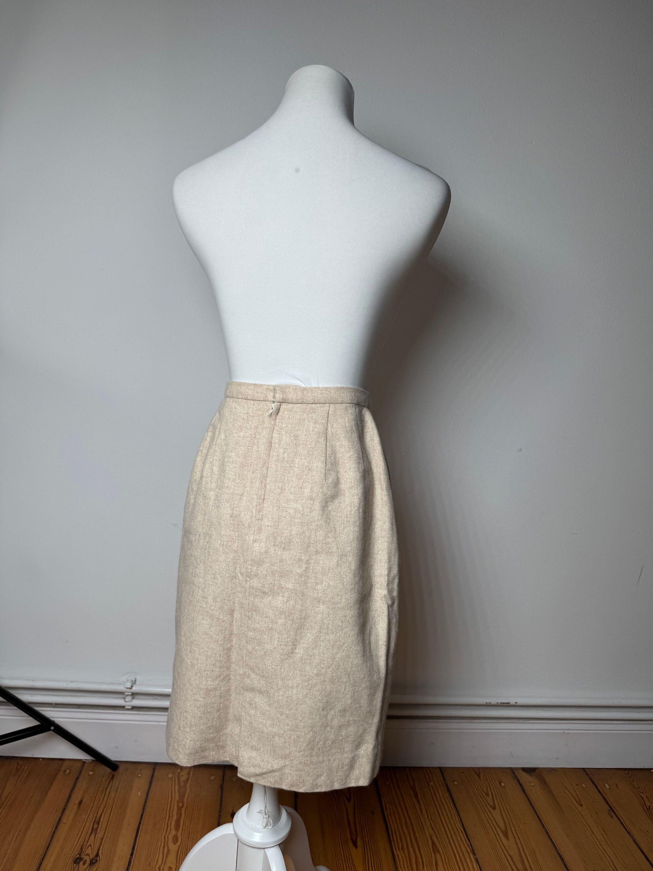 Dior Vintage Wool Skirt Beige M Size 30" / US 8 / IT 44 - 3 Thumbnail