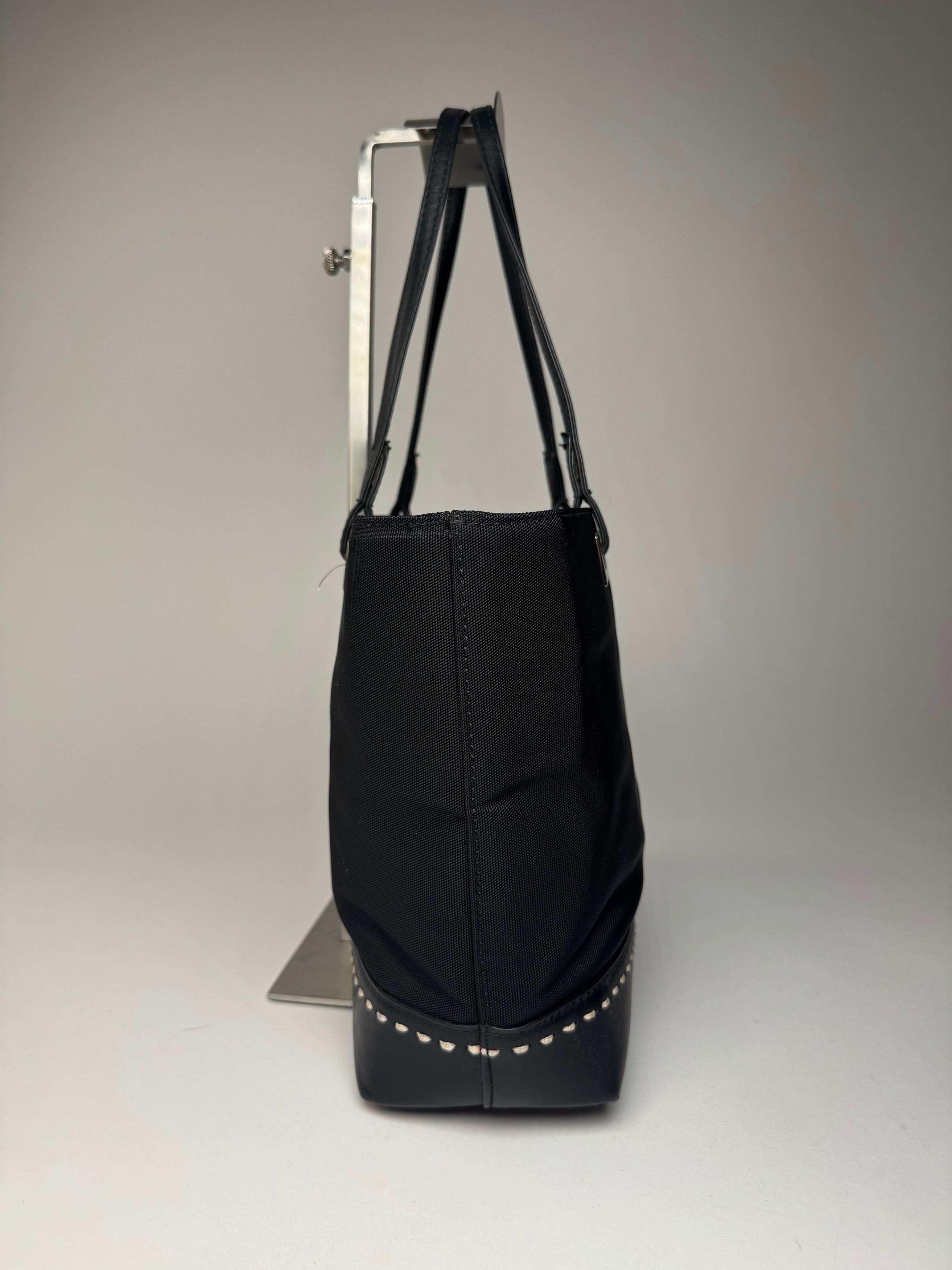 Courreges Vintage Leather Polyester Handbag Black Size ONE SIZE - 9 Thumbnail