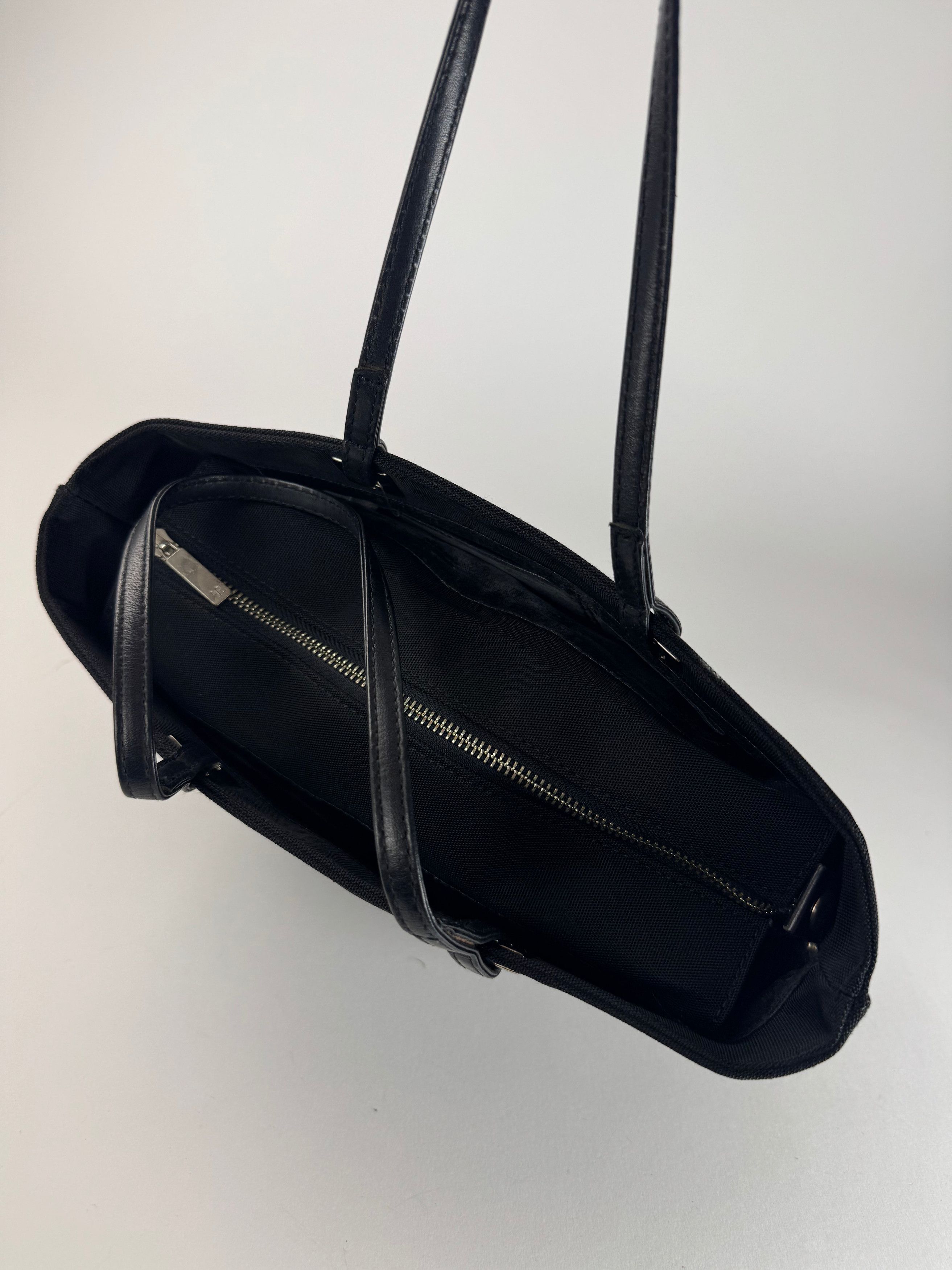 Courreges Vintage Leather Polyester Handbag Black Size ONE SIZE - 6 Thumbnail