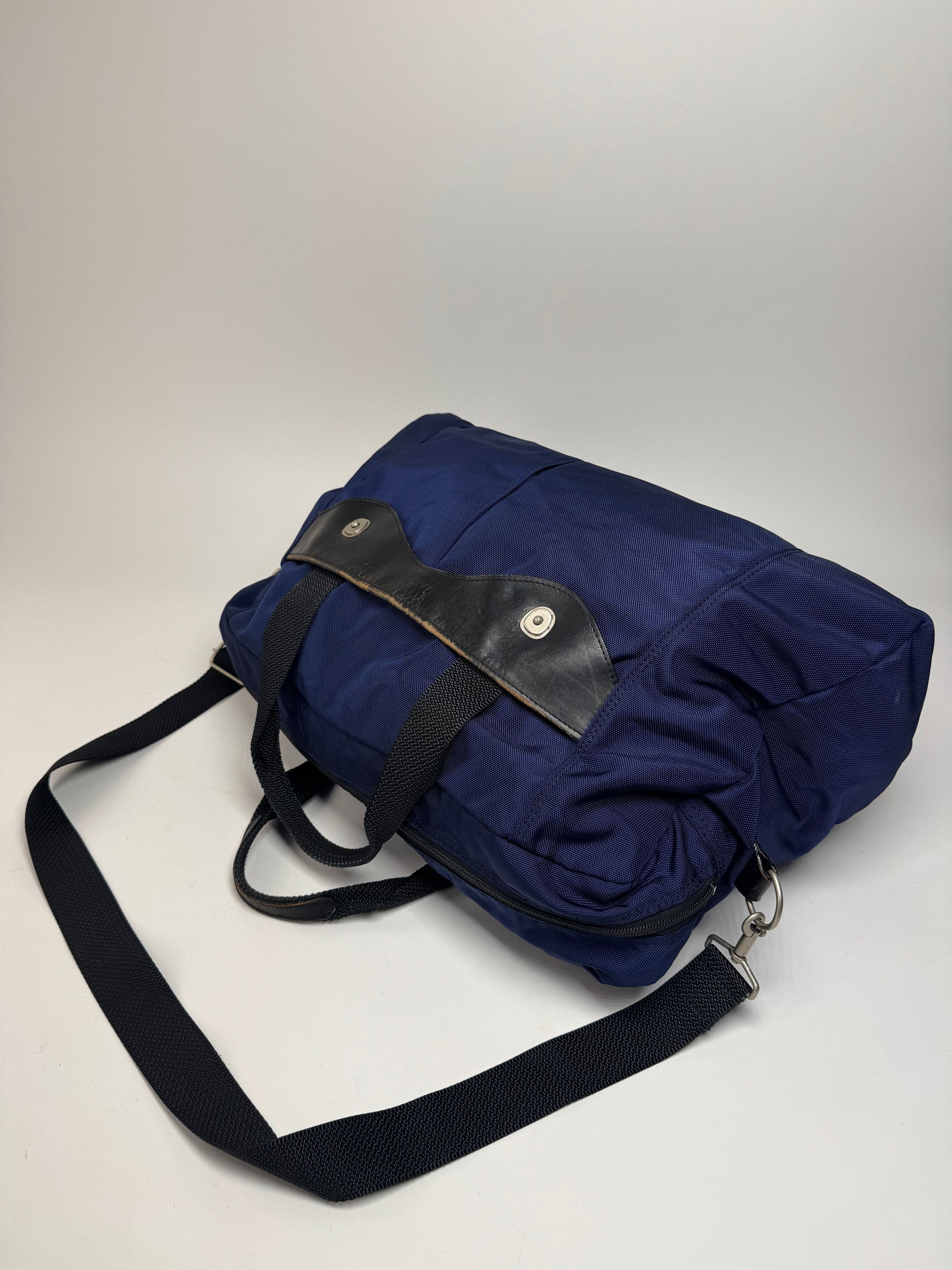 Issey Miyake Vintage 2Way Duffel Bag Blue Black Size ONE SIZE - 9 Thumbnail