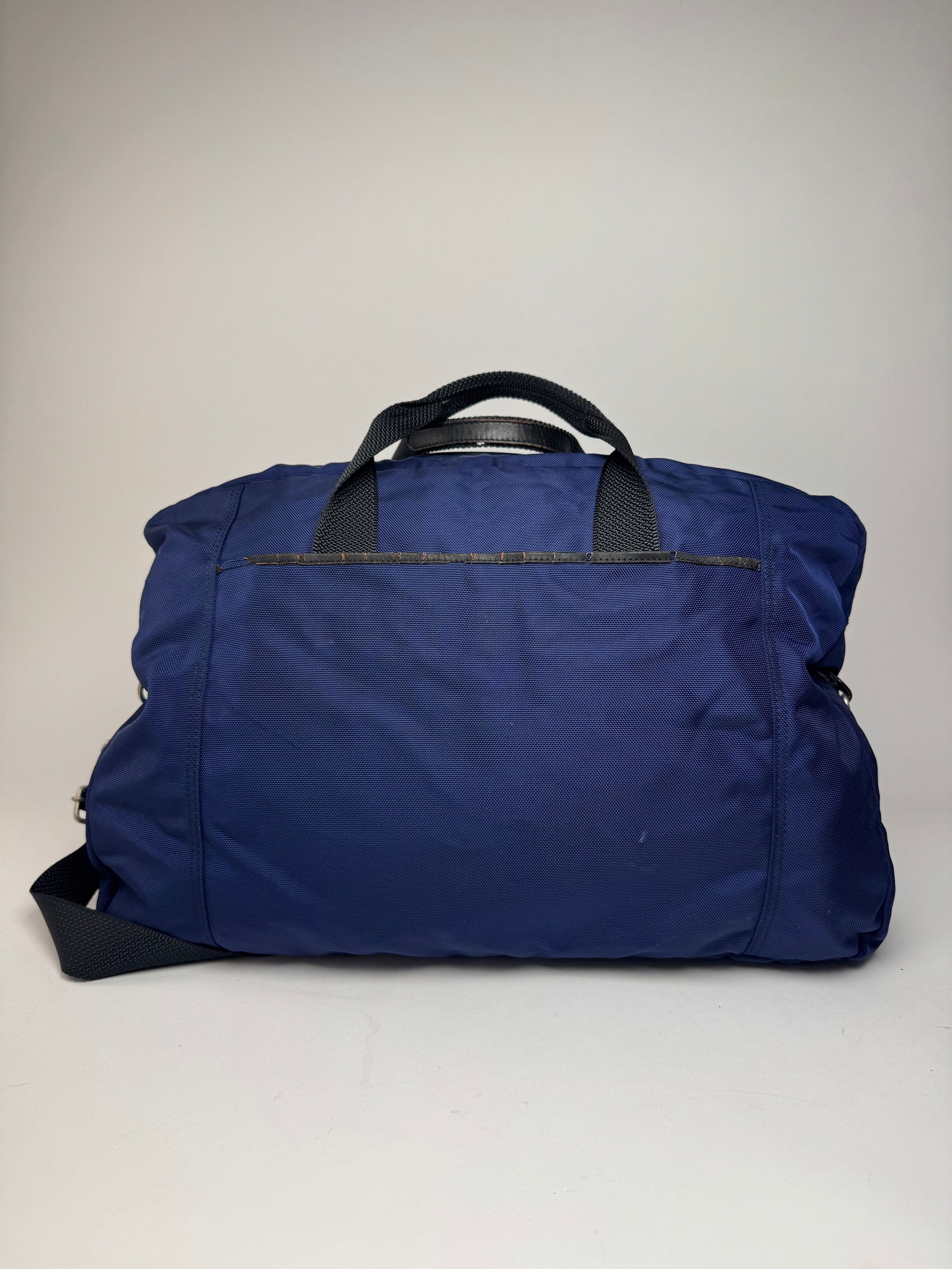 Issey Miyake Vintage 2Way Duffel Bag Blue Black Size ONE SIZE - 7 Thumbnail