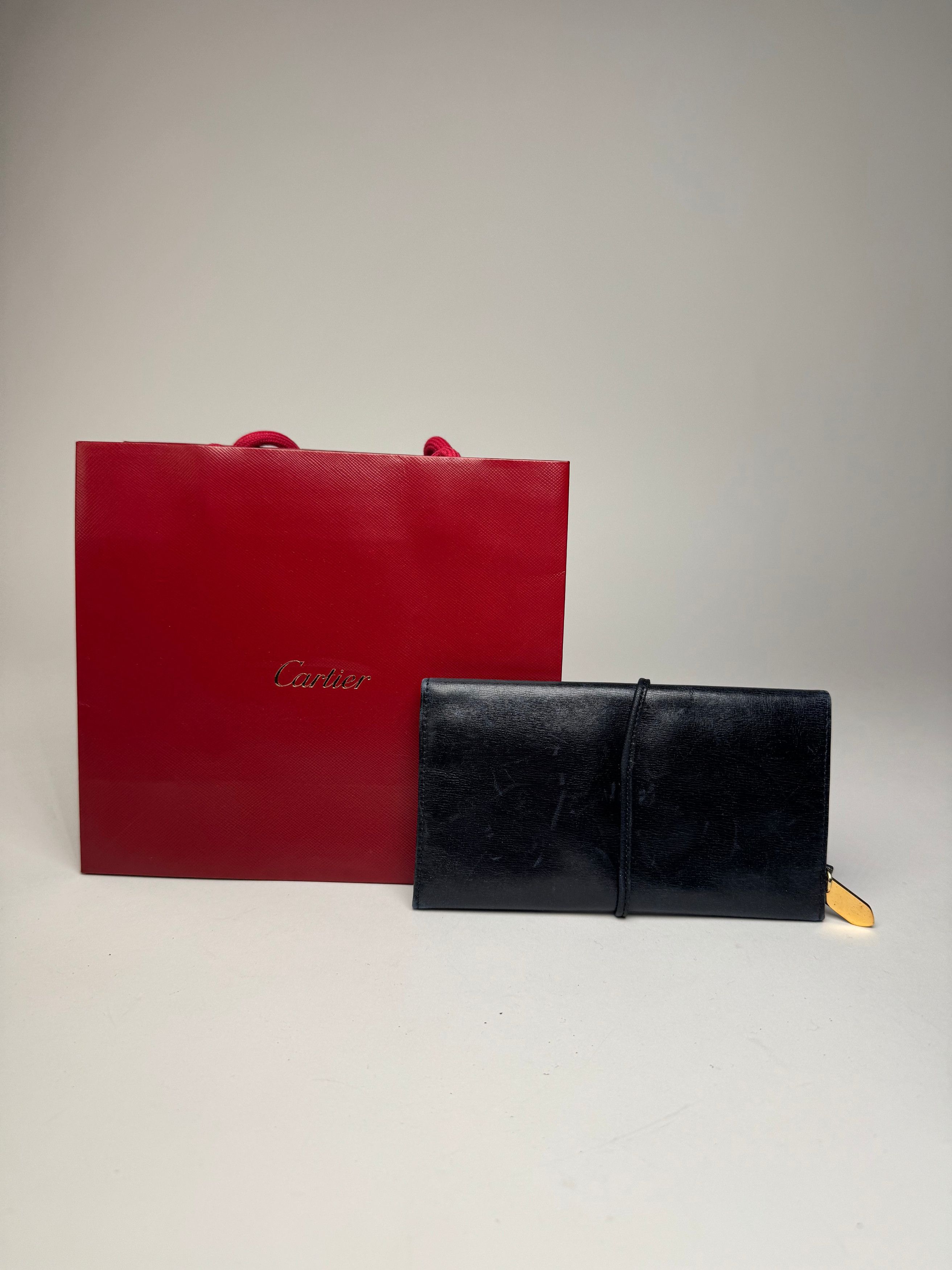 Cartier Vintage Leather Card Holder Black Size ONE SIZE - 2 Thumbnail