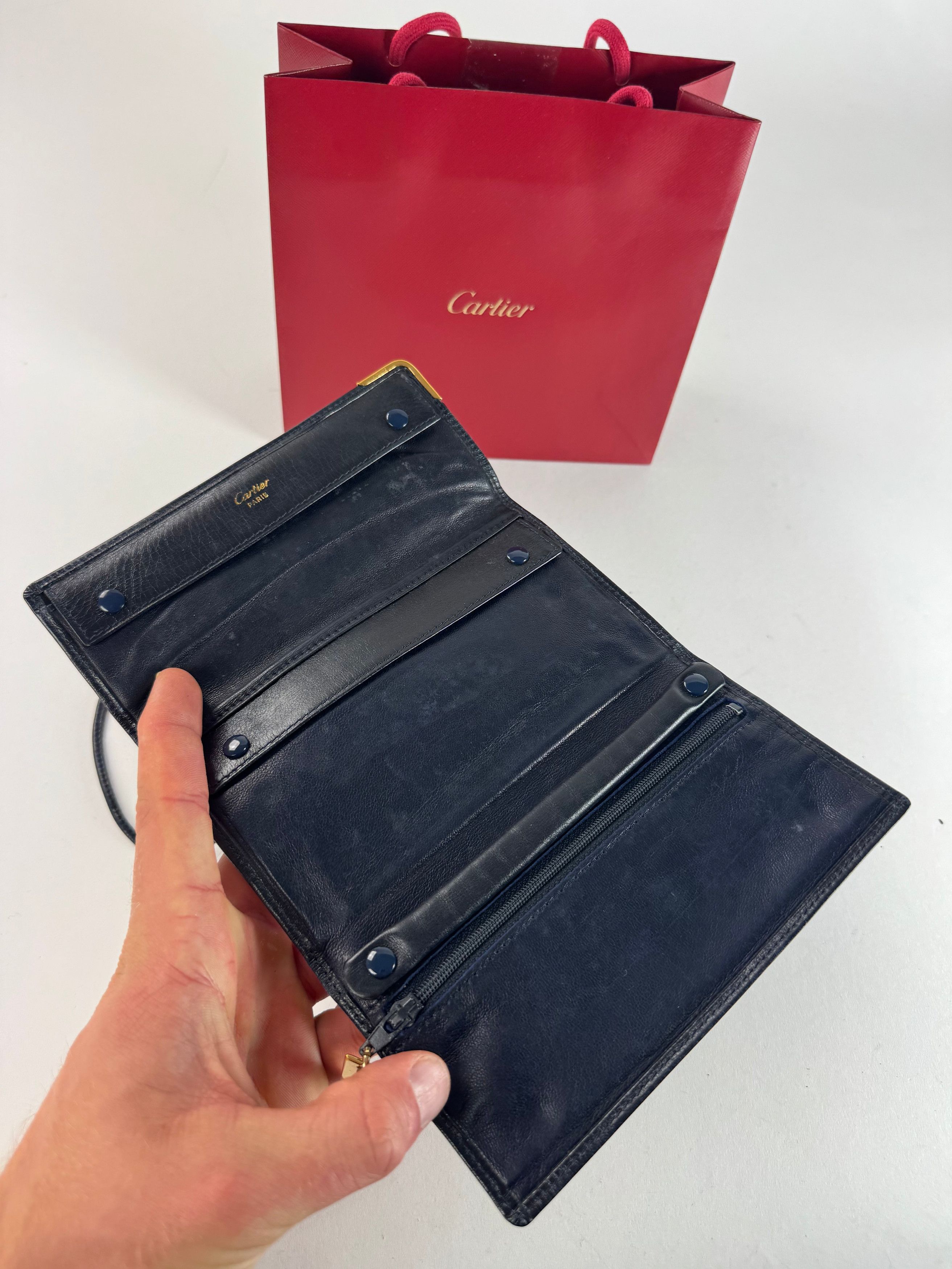 Cartier Vintage Leather Card Holder Black Size ONE SIZE - 7 Thumbnail