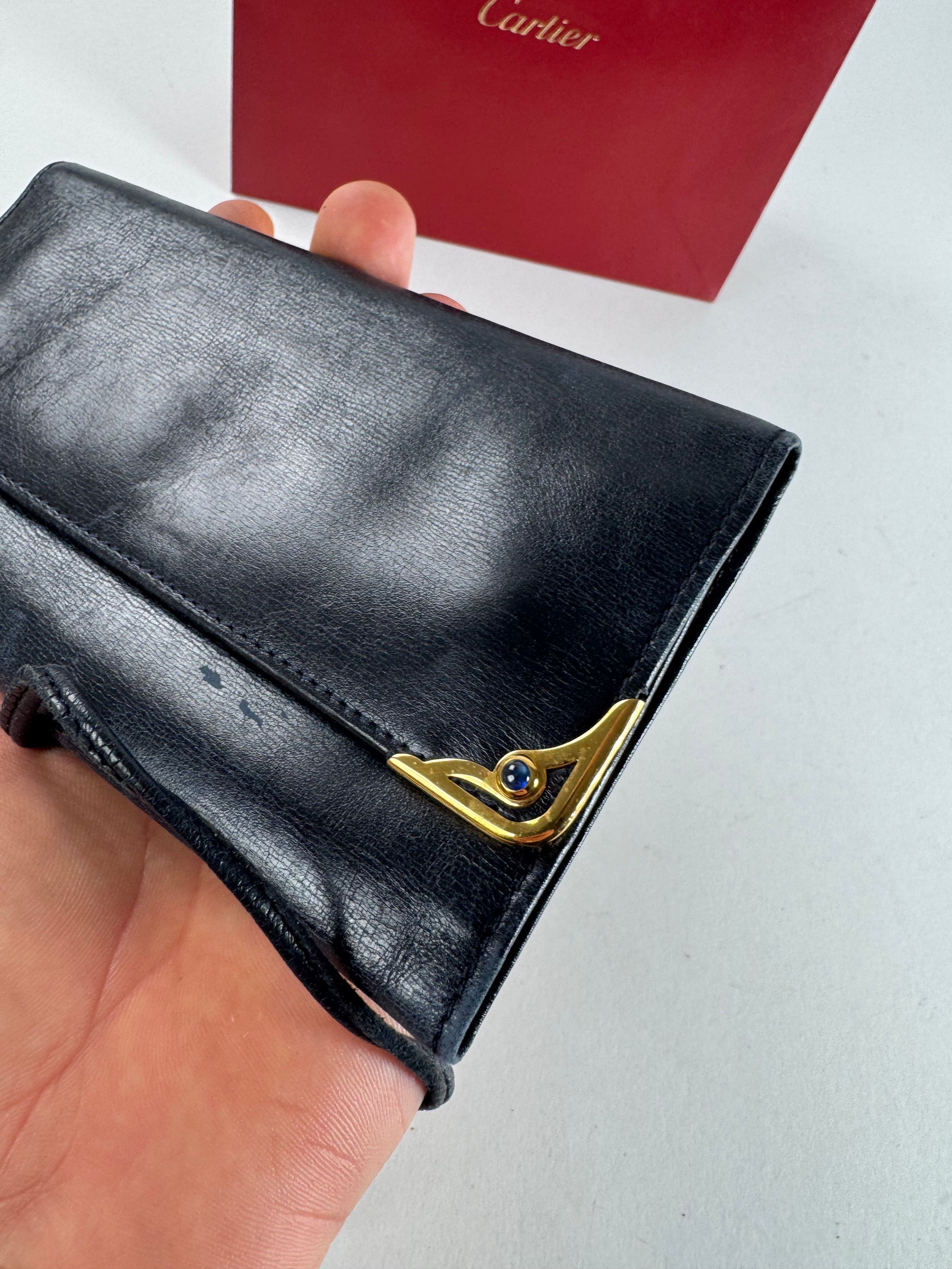 Cartier Vintage Leather Card Holder Black Size ONE SIZE - 3 Thumbnail