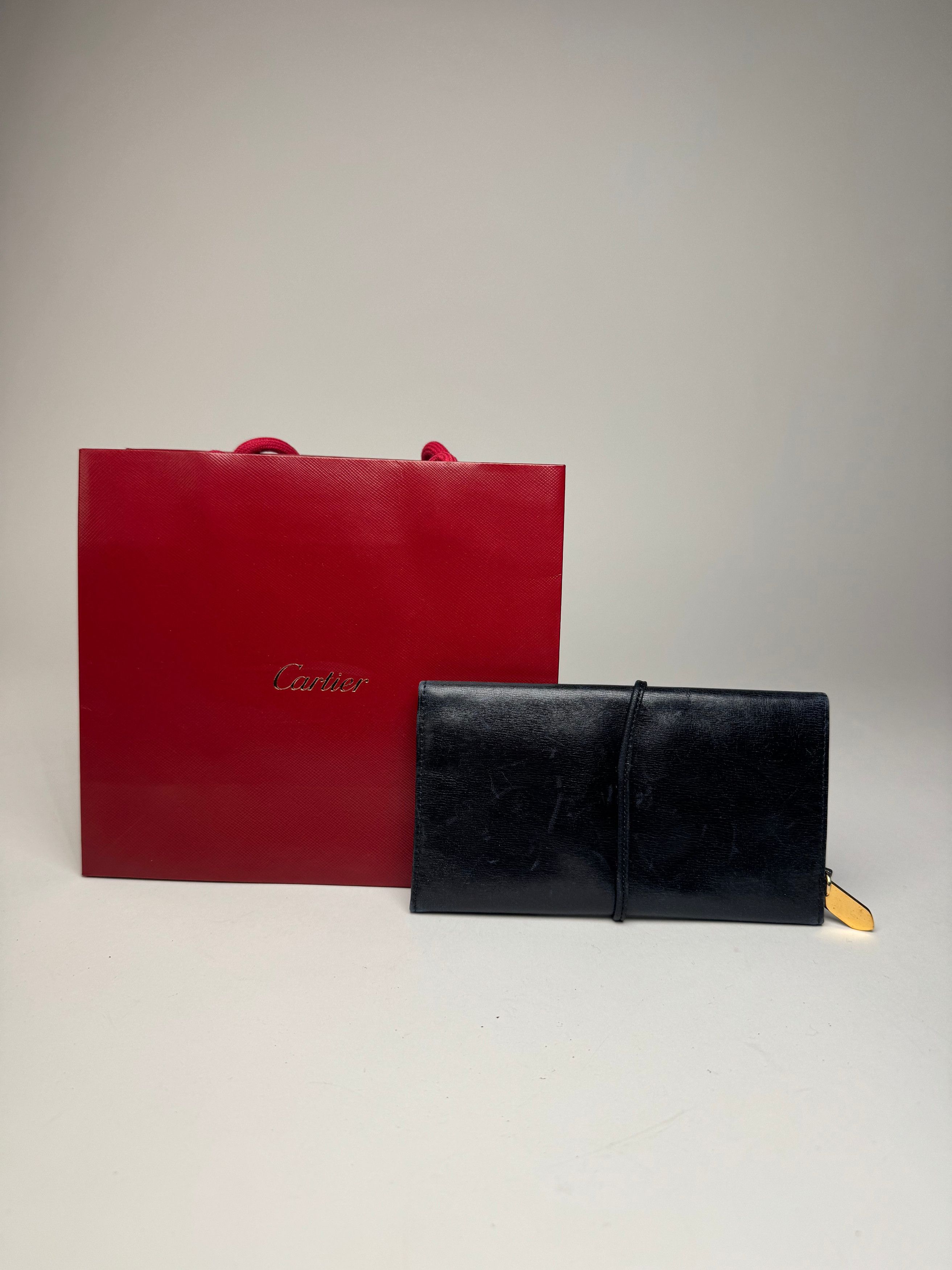 Cartier Vintage Leather Card Holder Black Size ONE SIZE - 8 Thumbnail