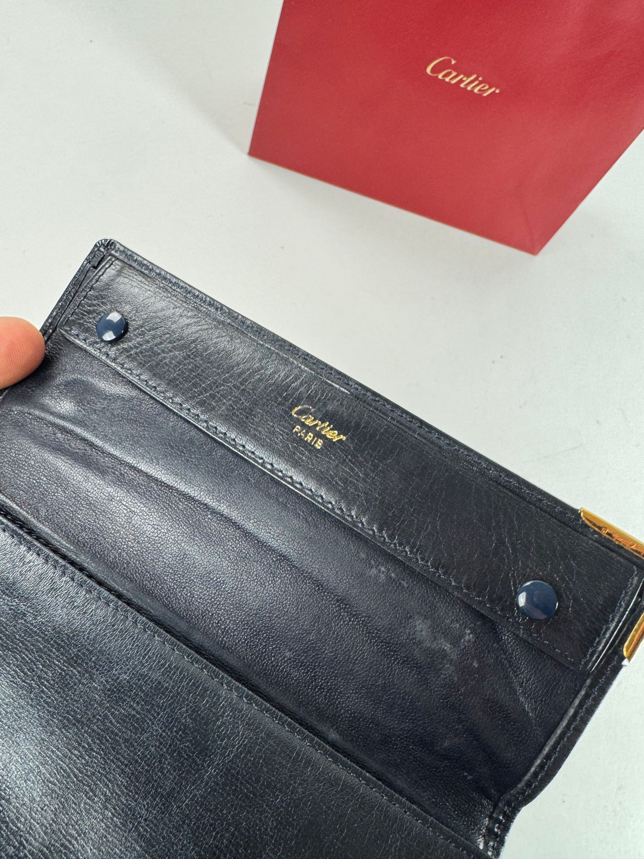 Cartier Vintage Leather Card Holder Black Size ONE SIZE - 4 Thumbnail