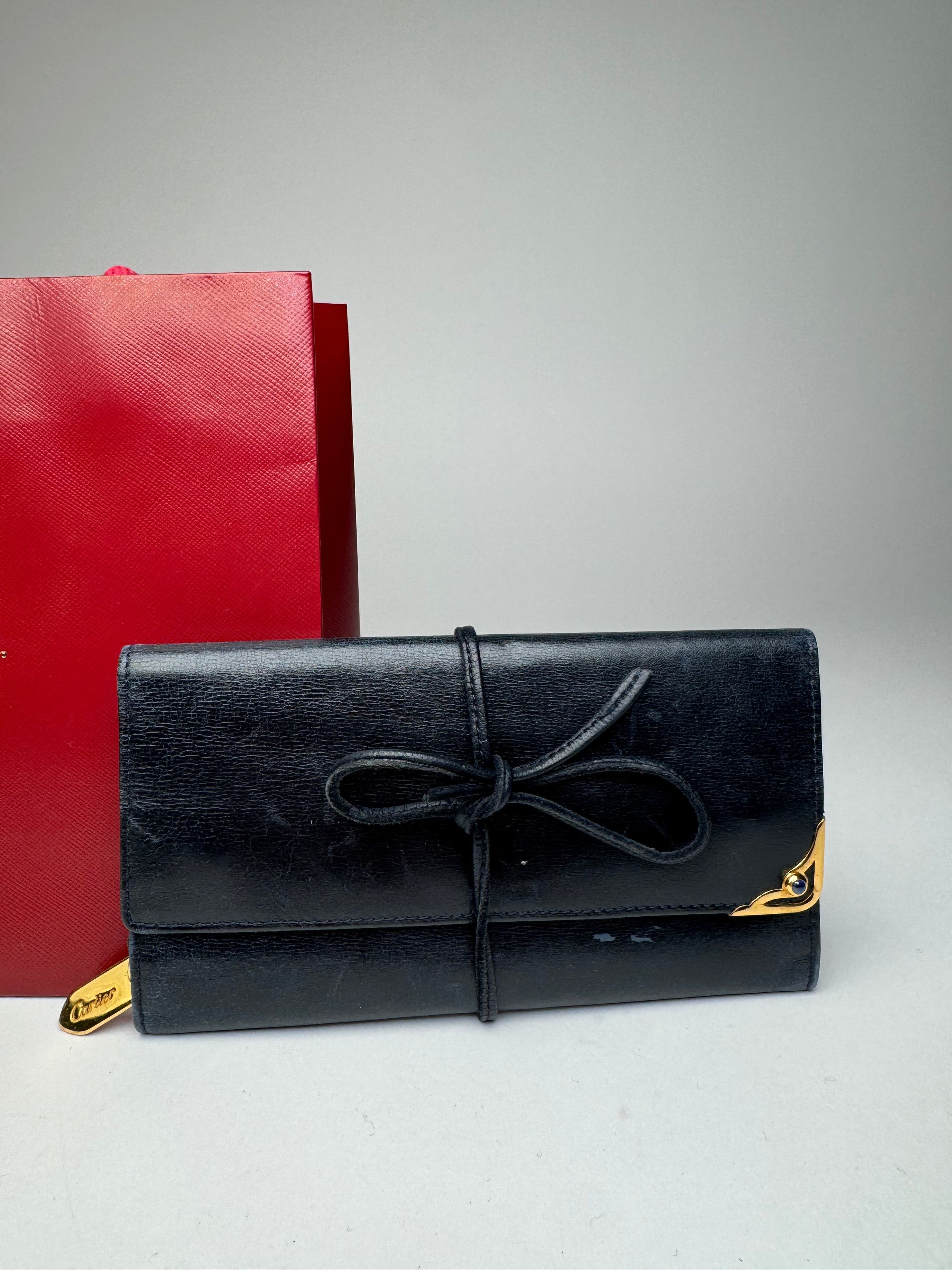 Cartier Vintage Leather Card Holder Black Size ONE SIZE - 13 Thumbnail