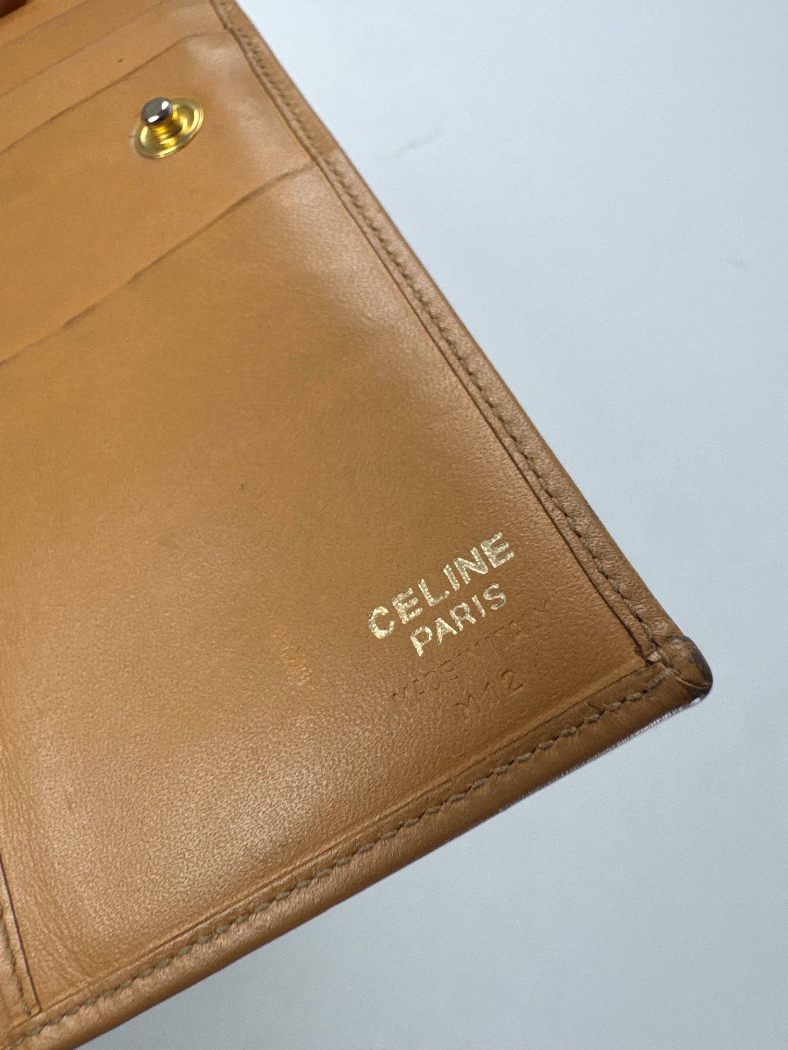 Celine Vintage Paris Triomphe Monogram Leather Wallet Brown Size ONE SIZE - 5 Thumbnail