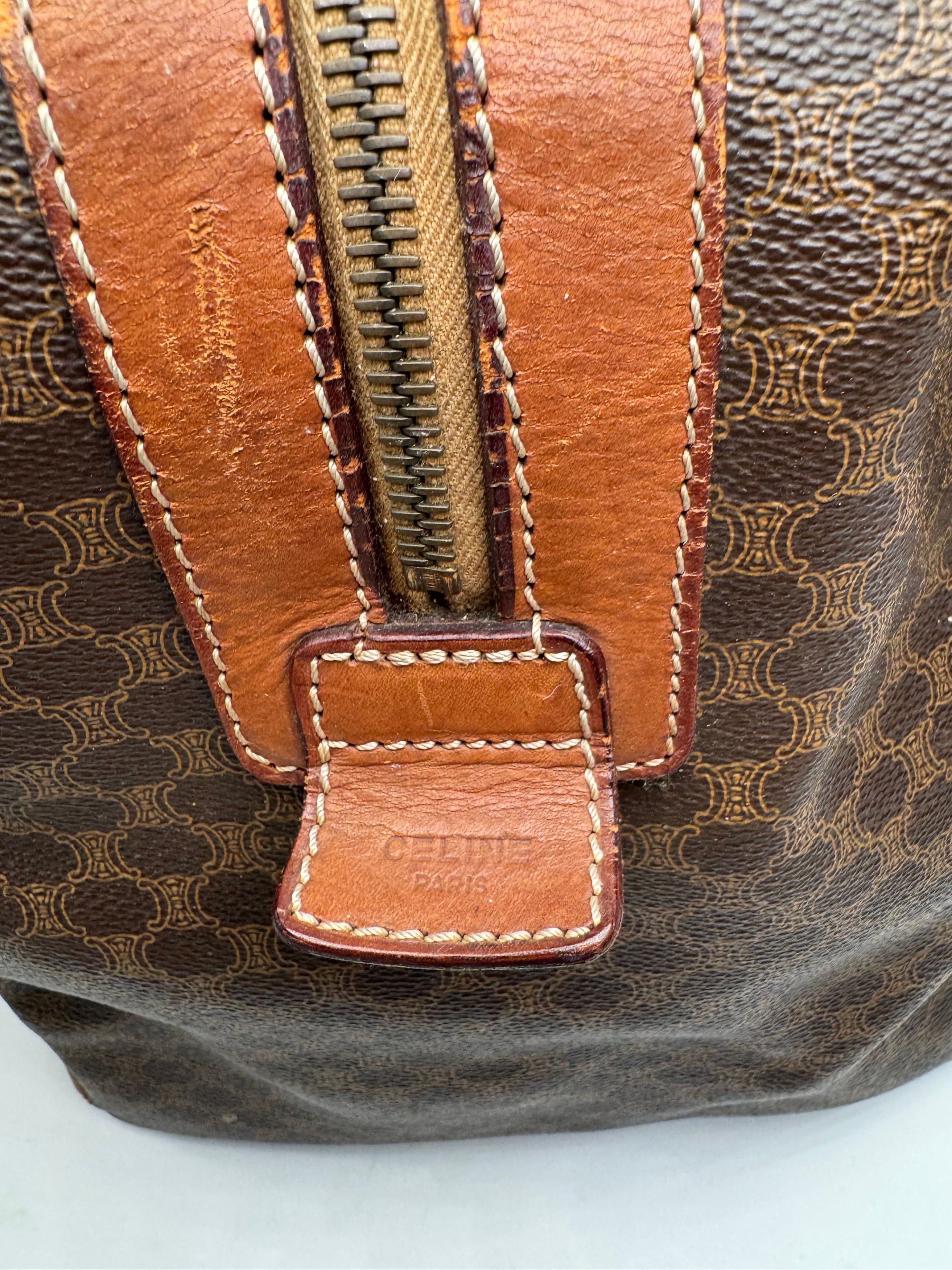 Celine Vintage Paris Triomphe Monogram Duffel Bag brown Size ONE SIZE - 7 Thumbnail