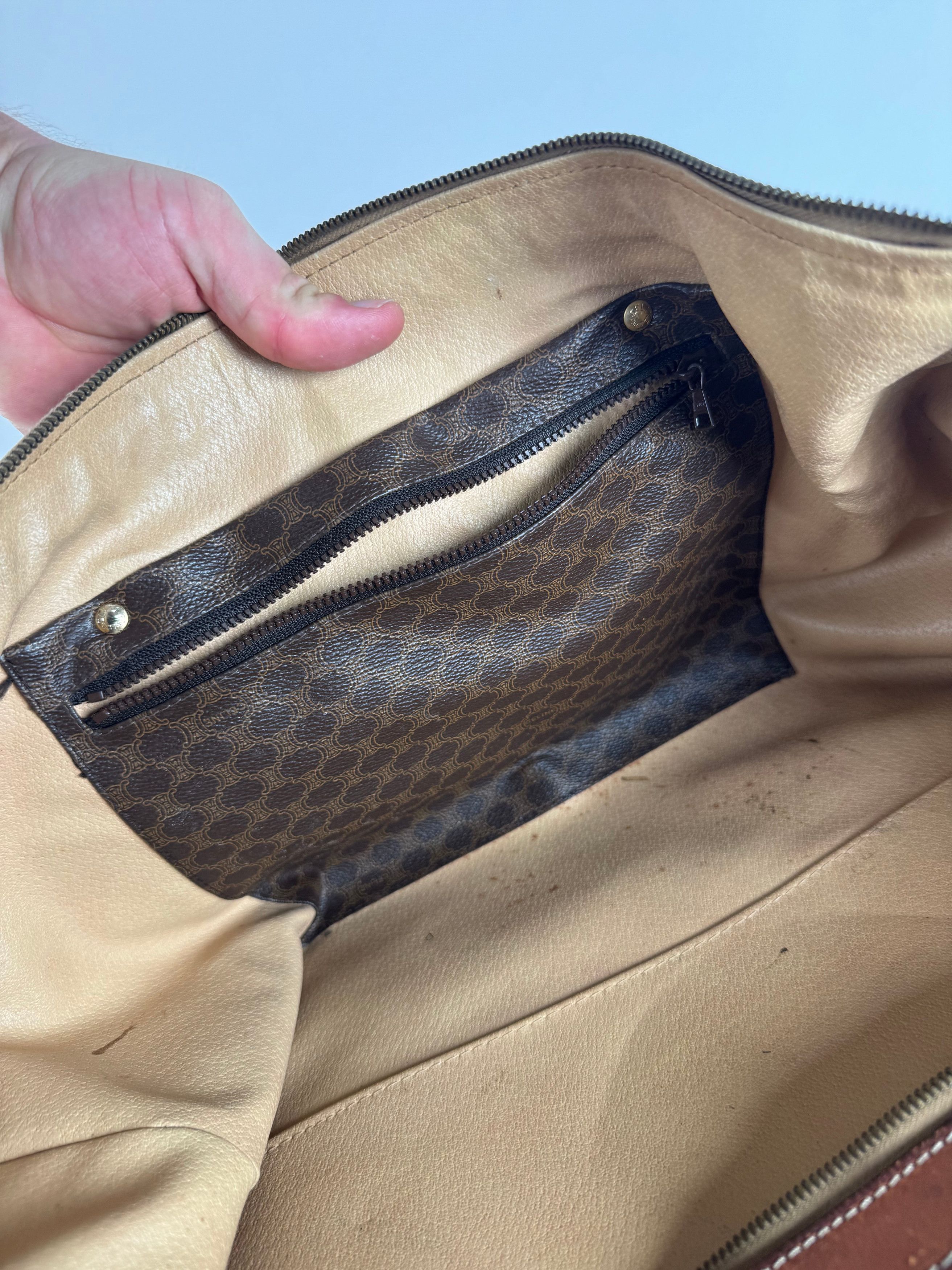 Celine Vintage Paris Triomphe Monogram Duffel Bag brown Size ONE SIZE - 4 Thumbnail