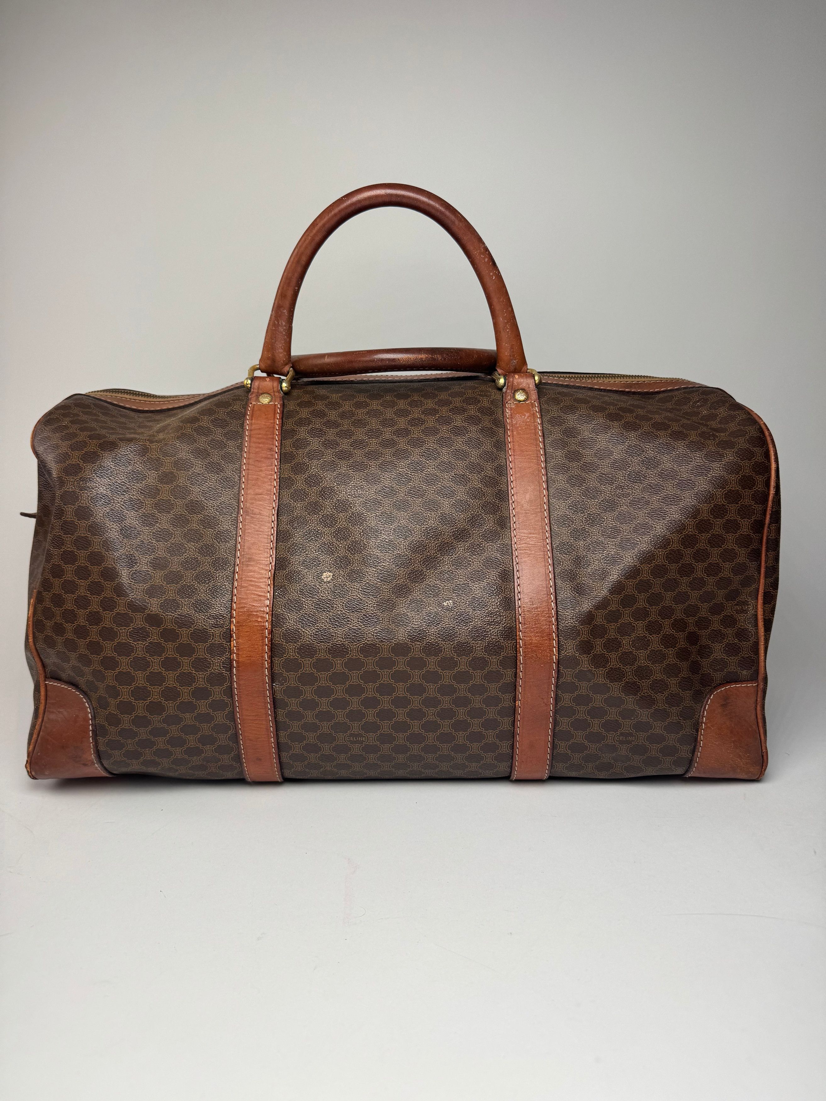 Celine Vintage Paris Triomphe Monogram Duffel Bag brown Size ONE SIZE - 15 Thumbnail
