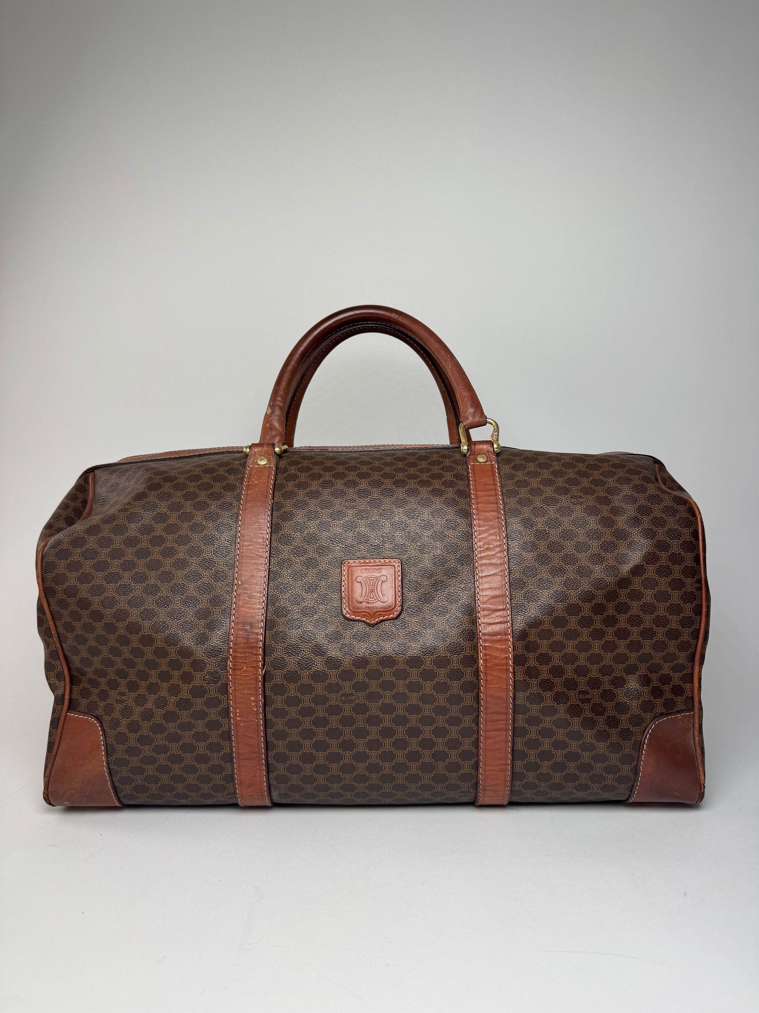 Celine Vintage Paris Triomphe Monogram Duffel Bag brown Size ONE SIZE - 14 Thumbnail