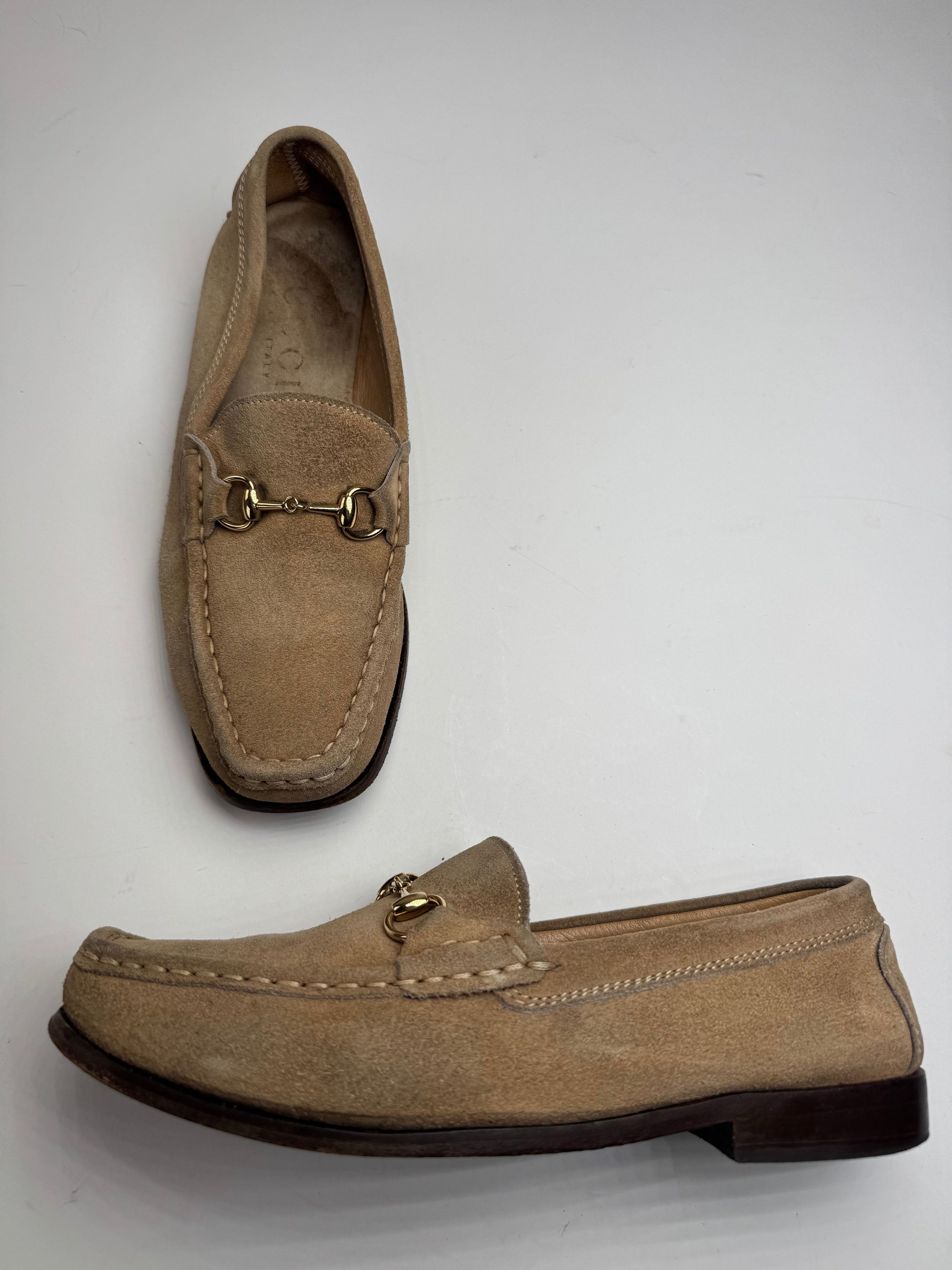 Gucci Vintage Suede Loafer Beige Brown 37,5C Size US 6.5 / IT 36.5 - 11 Thumbnail