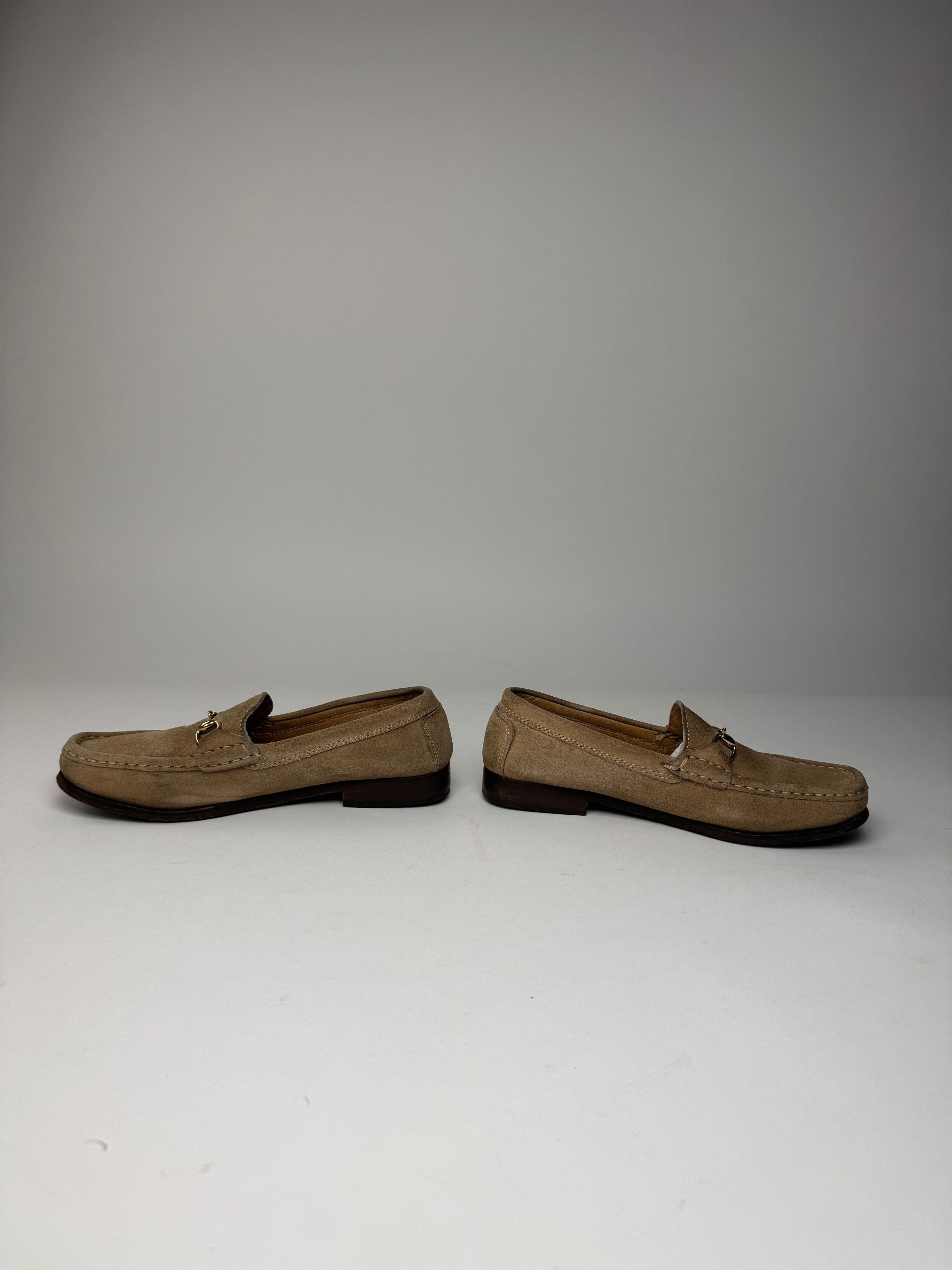 Gucci Vintage Suede Loafer Beige Brown 37,5C Size US 6.5 / IT 36.5 - 5 Thumbnail