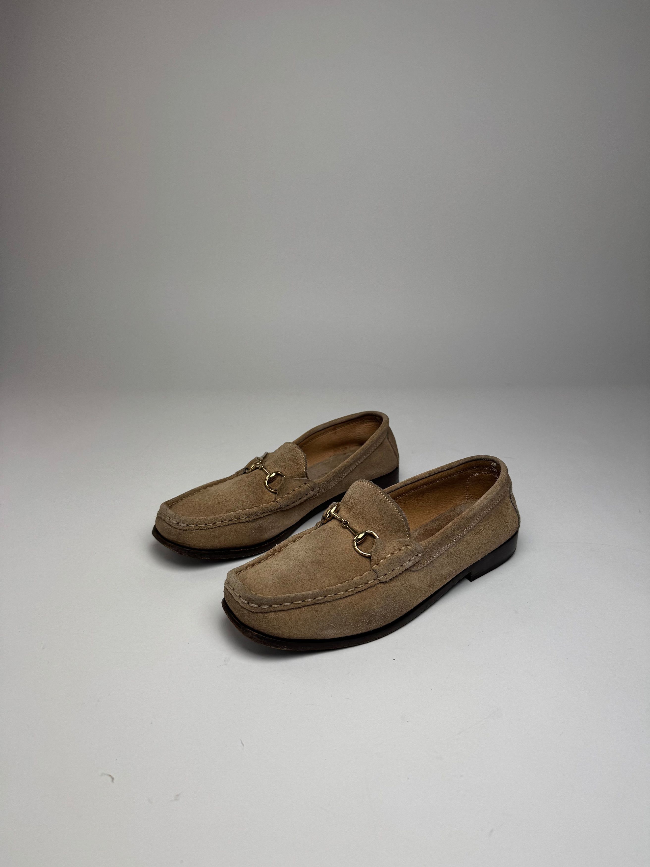 Gucci Vintage Suede Loafer Beige Brown 37,5C Size US 6.5 / IT 36.5 - 3 Thumbnail