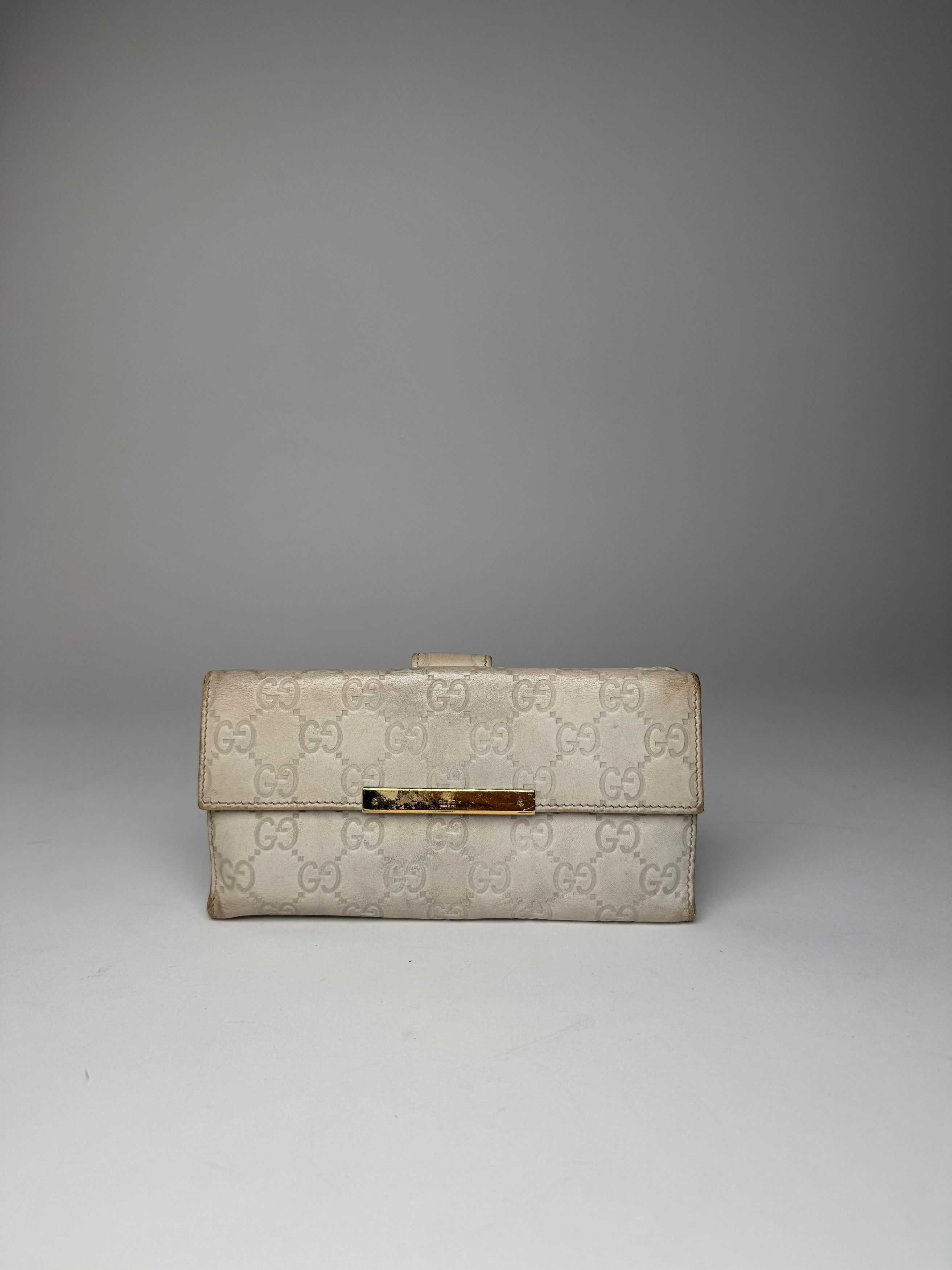 Gucci Vintage Monogram Leather Wallet White Size ONE SIZE - 5 Thumbnail