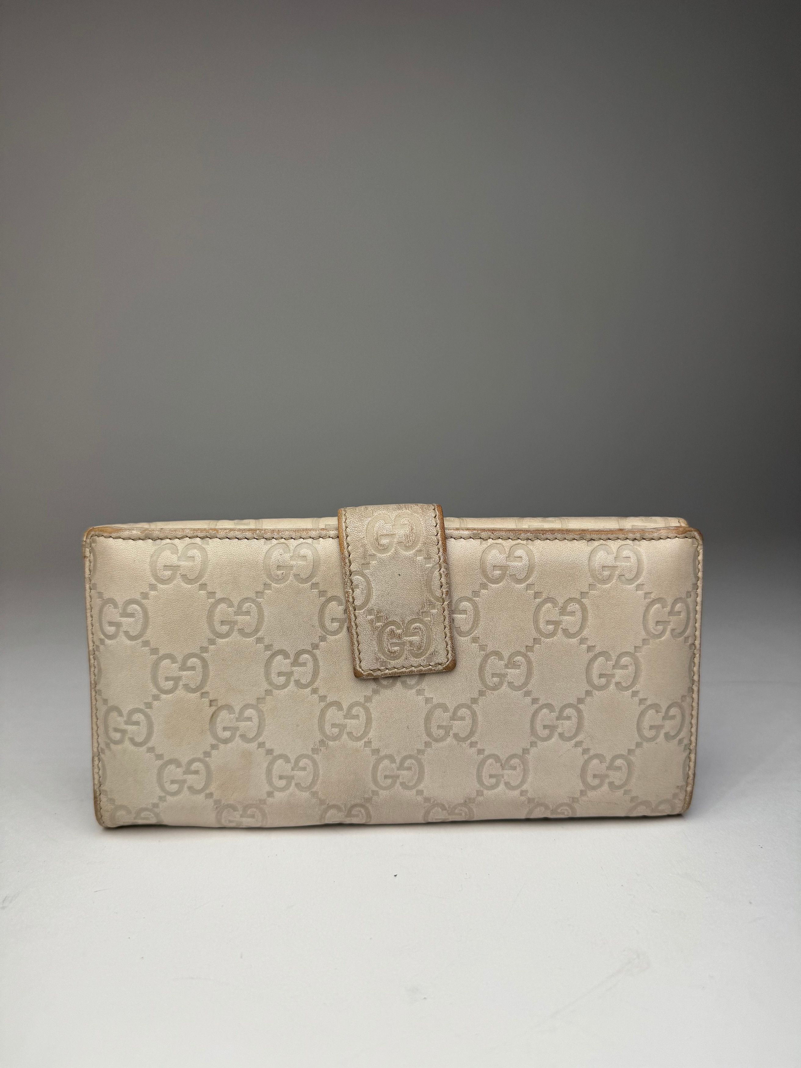 Gucci Vintage Monogram Leather Wallet White Size ONE SIZE - 2 Thumbnail