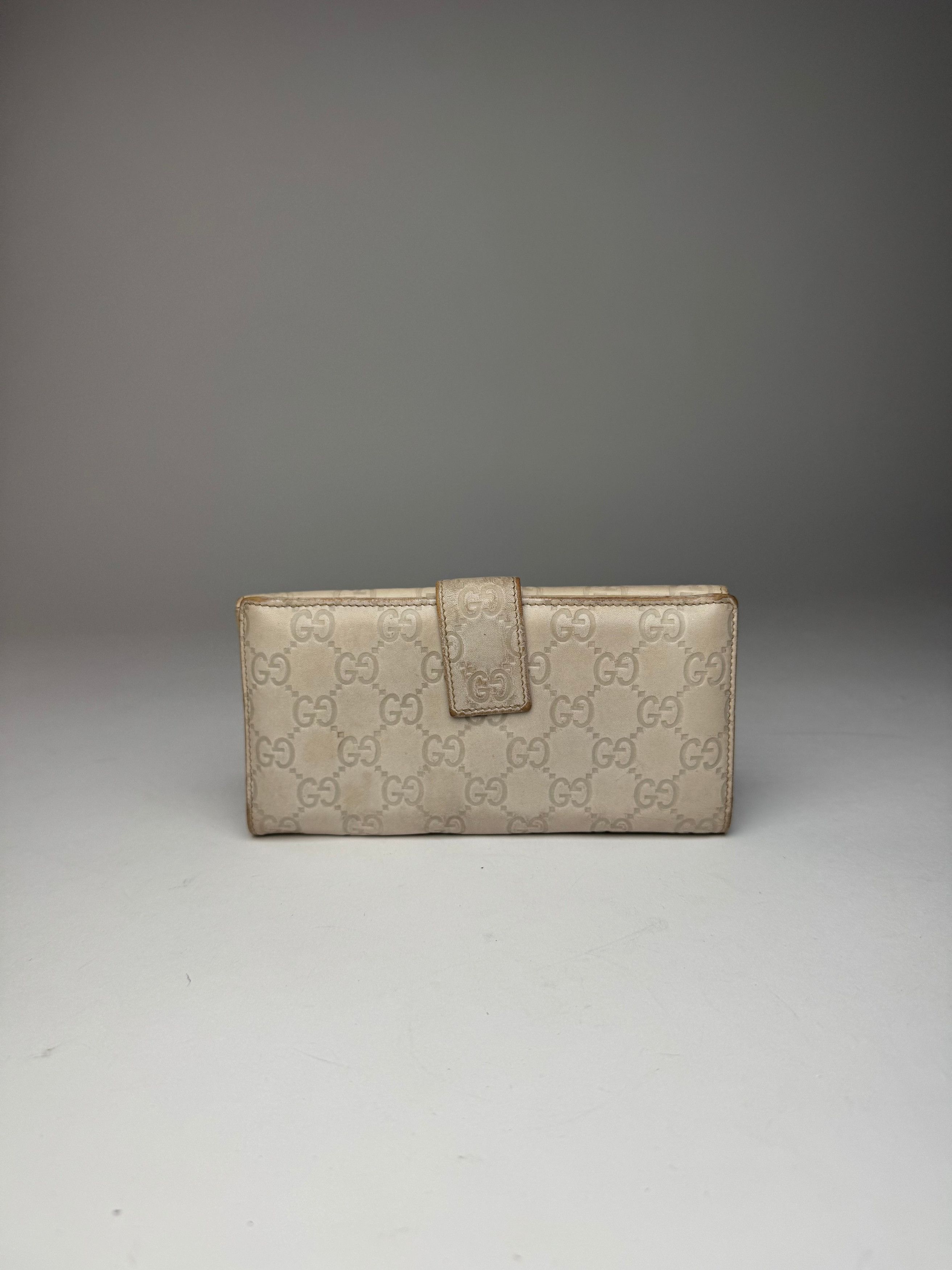 Gucci Vintage Monogram Leather Wallet White Size ONE SIZE - 11 Thumbnail