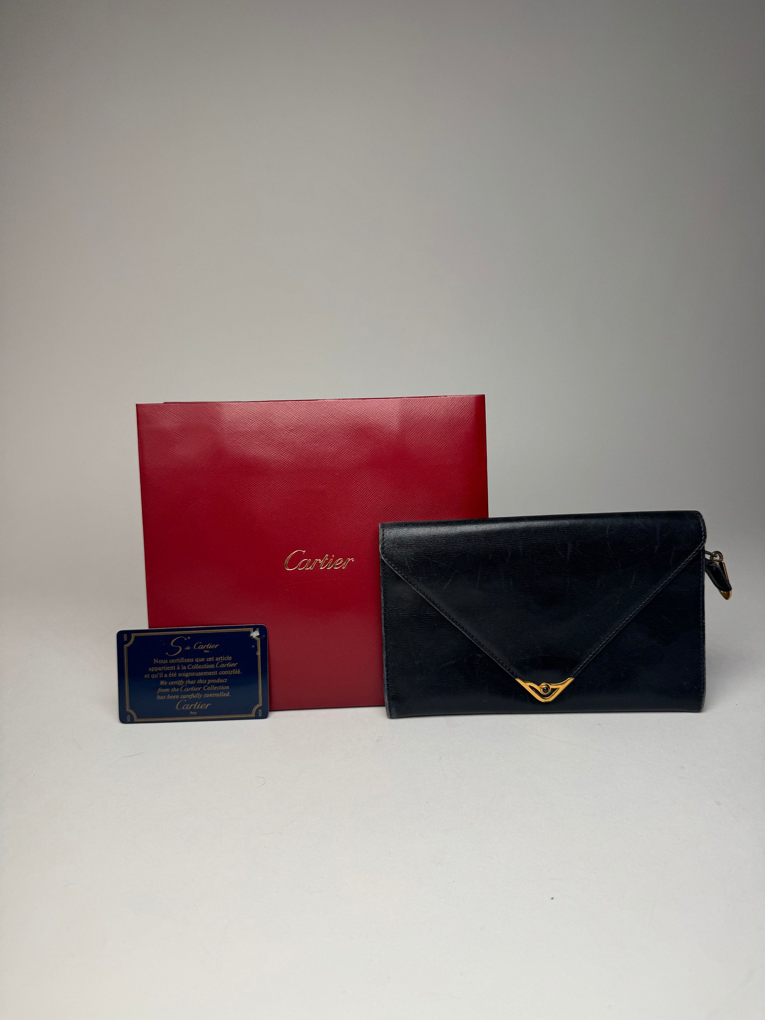 Cartier Vintage Leather Card / ID Holder Navy Size ONE SIZE - 3 Thumbnail