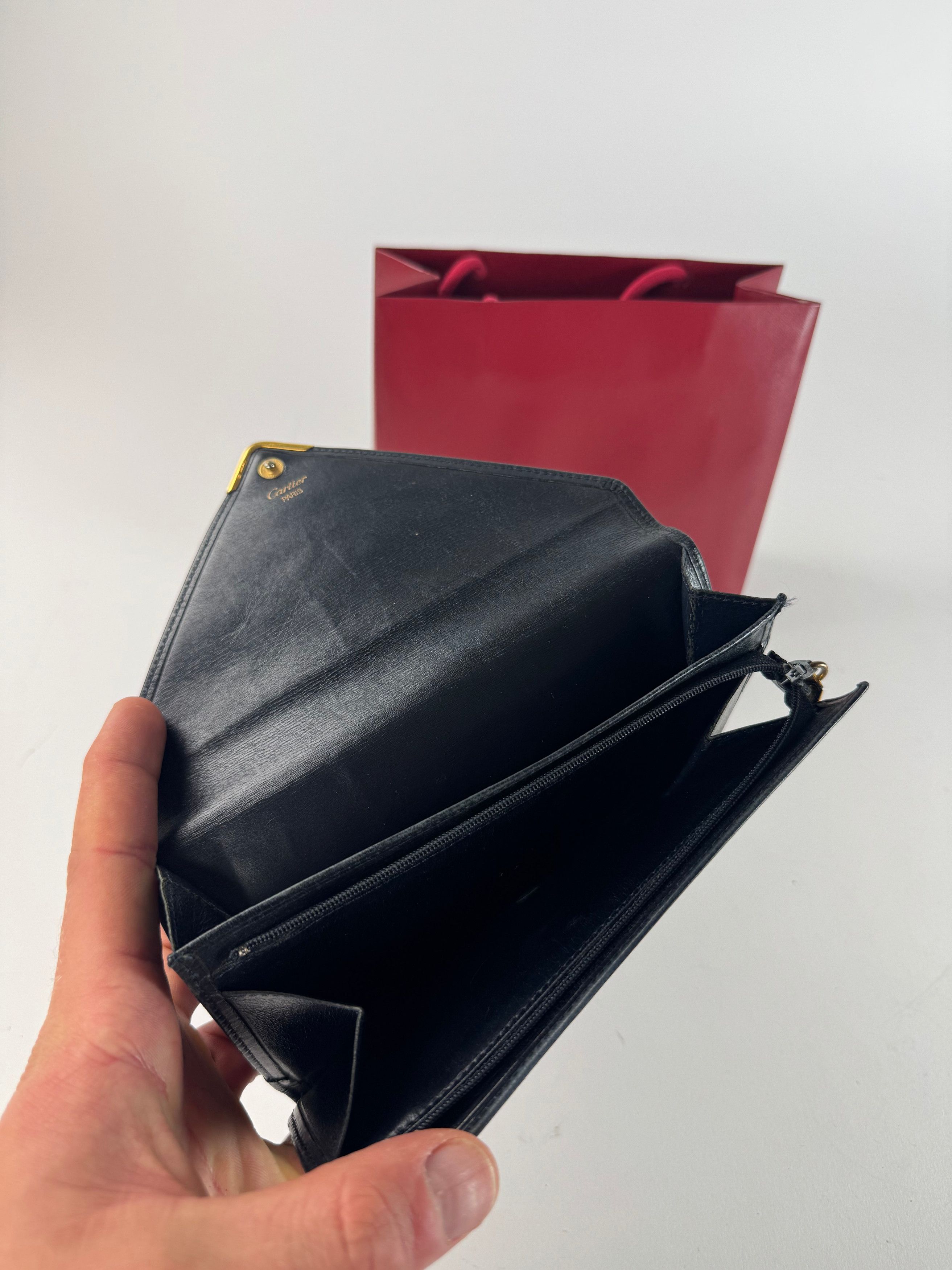 Cartier Vintage Leather Card / ID Holder Navy Size ONE SIZE - 4 Thumbnail