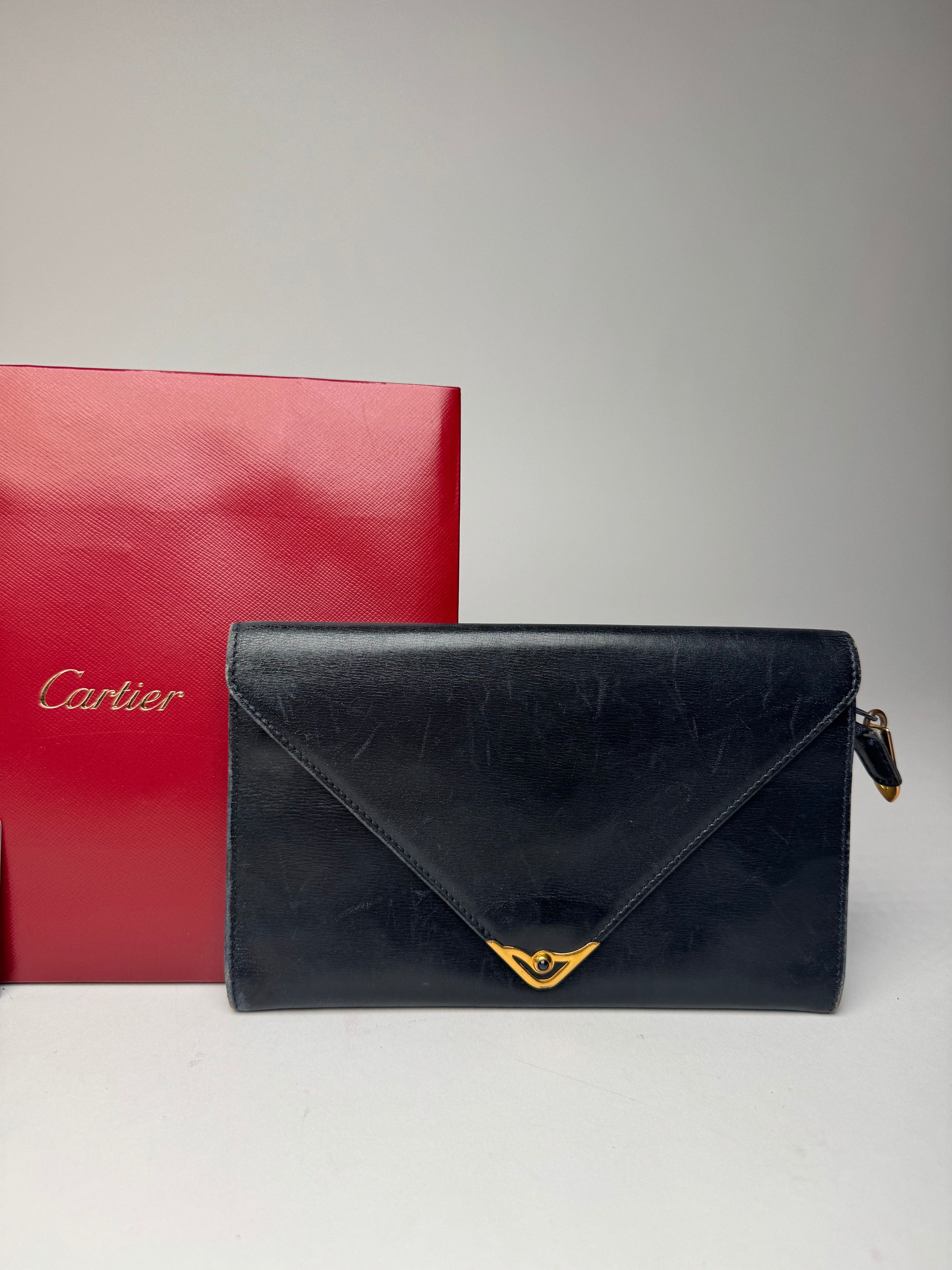 Cartier Vintage Leather Card / ID Holder Navy Size ONE SIZE - 9 Thumbnail