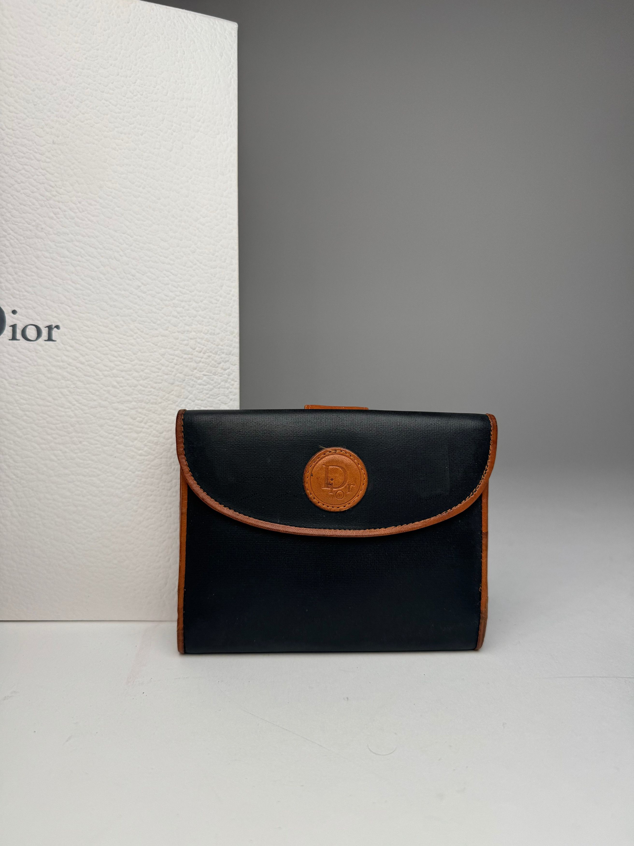 Dior Vintage Leather Wallet Orange Black Size ONE SIZE - 6 Thumbnail