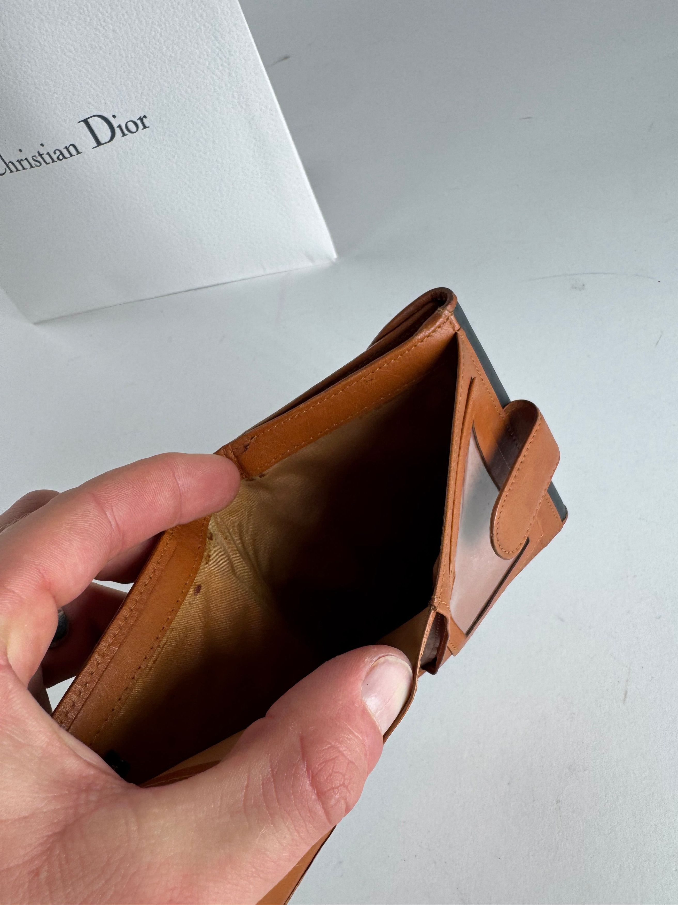 Dior Vintage Leather Wallet Orange Black Size ONE SIZE - 8 Thumbnail