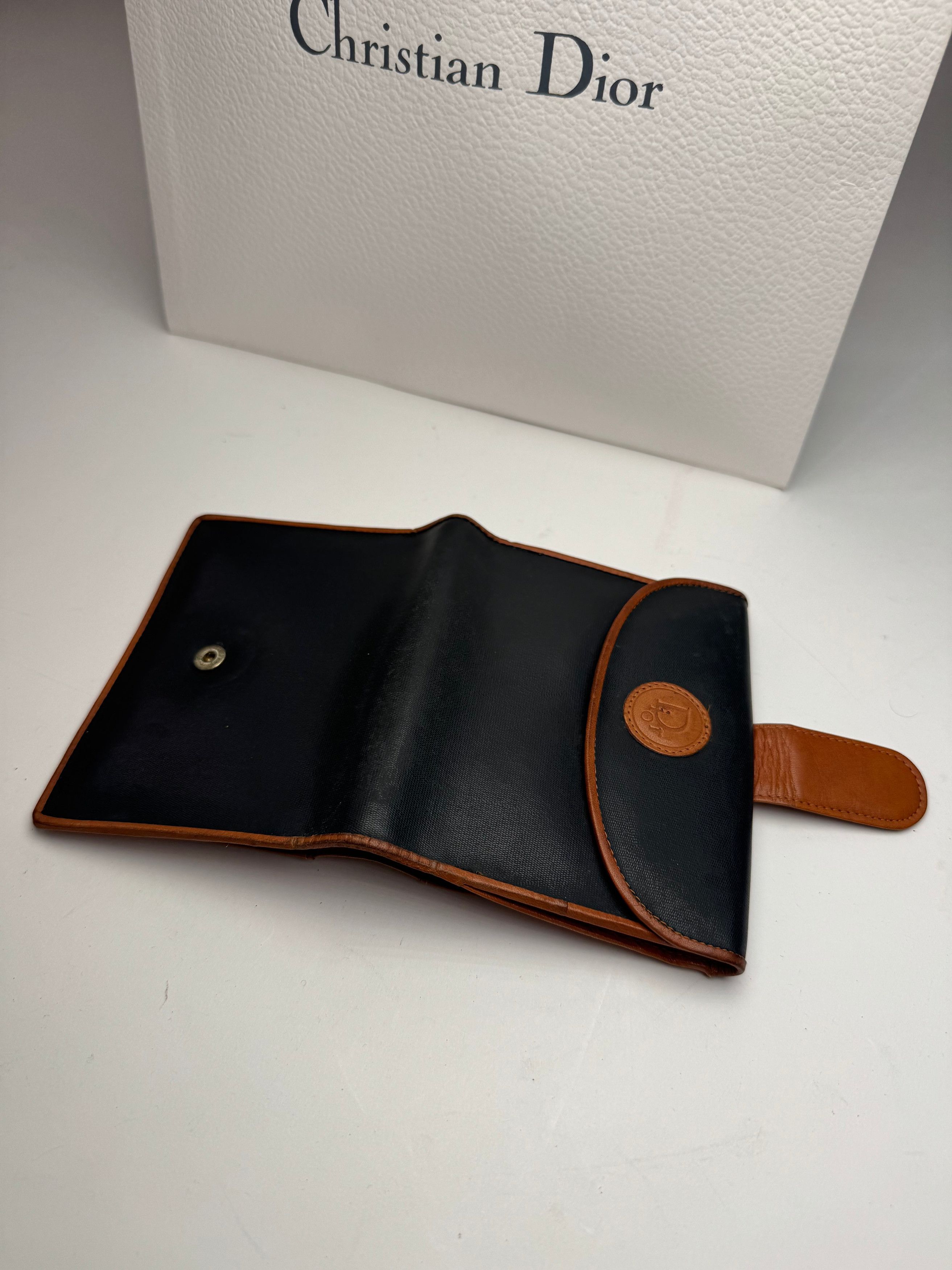Dior Vintage Leather Wallet Orange Black Size ONE SIZE - 10 Thumbnail