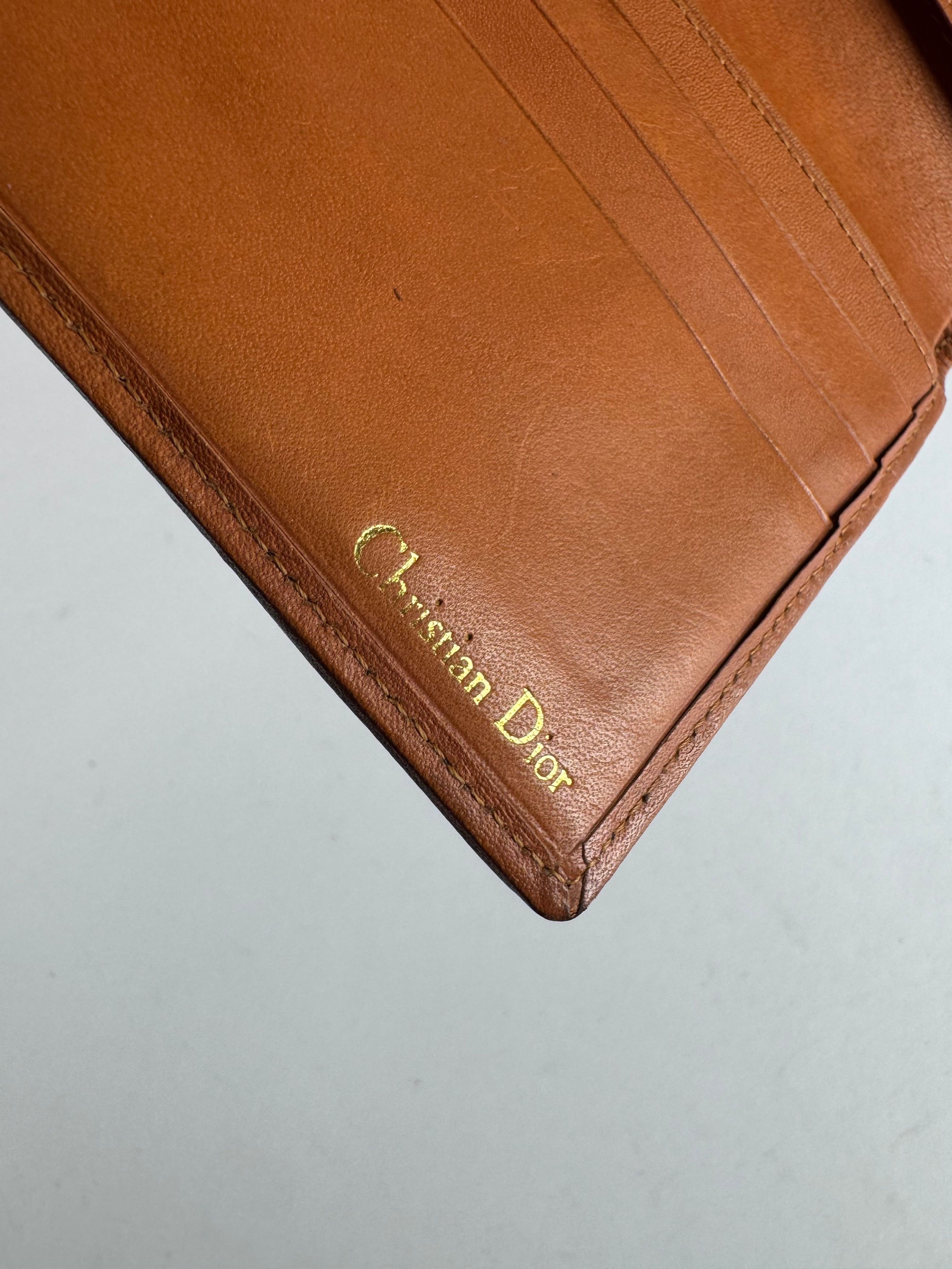 Dior Vintage Leather Wallet Orange Black Size ONE SIZE - 7 Thumbnail