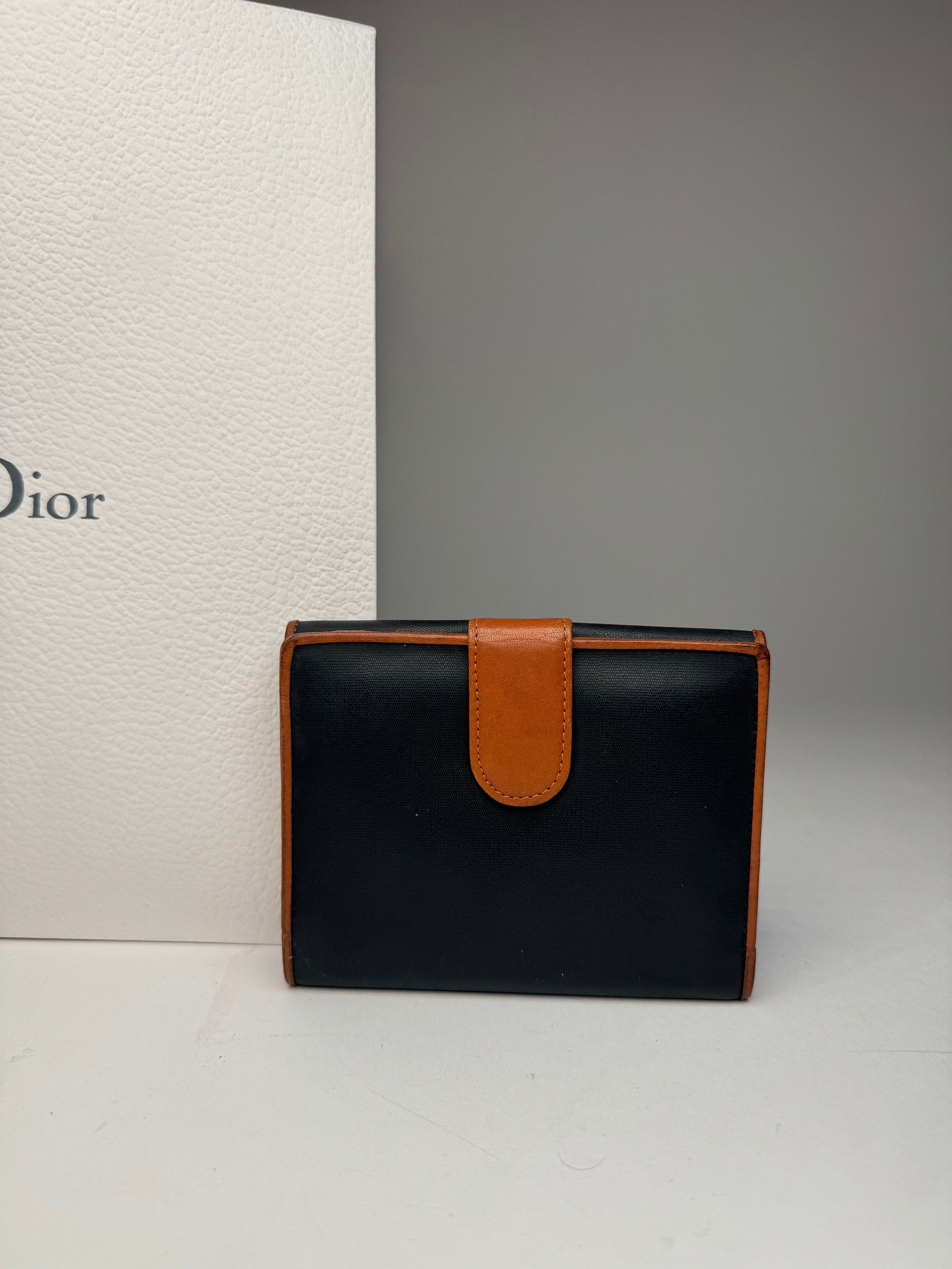 Dior Vintage Leather Wallet Orange Black Size ONE SIZE - 9 Thumbnail