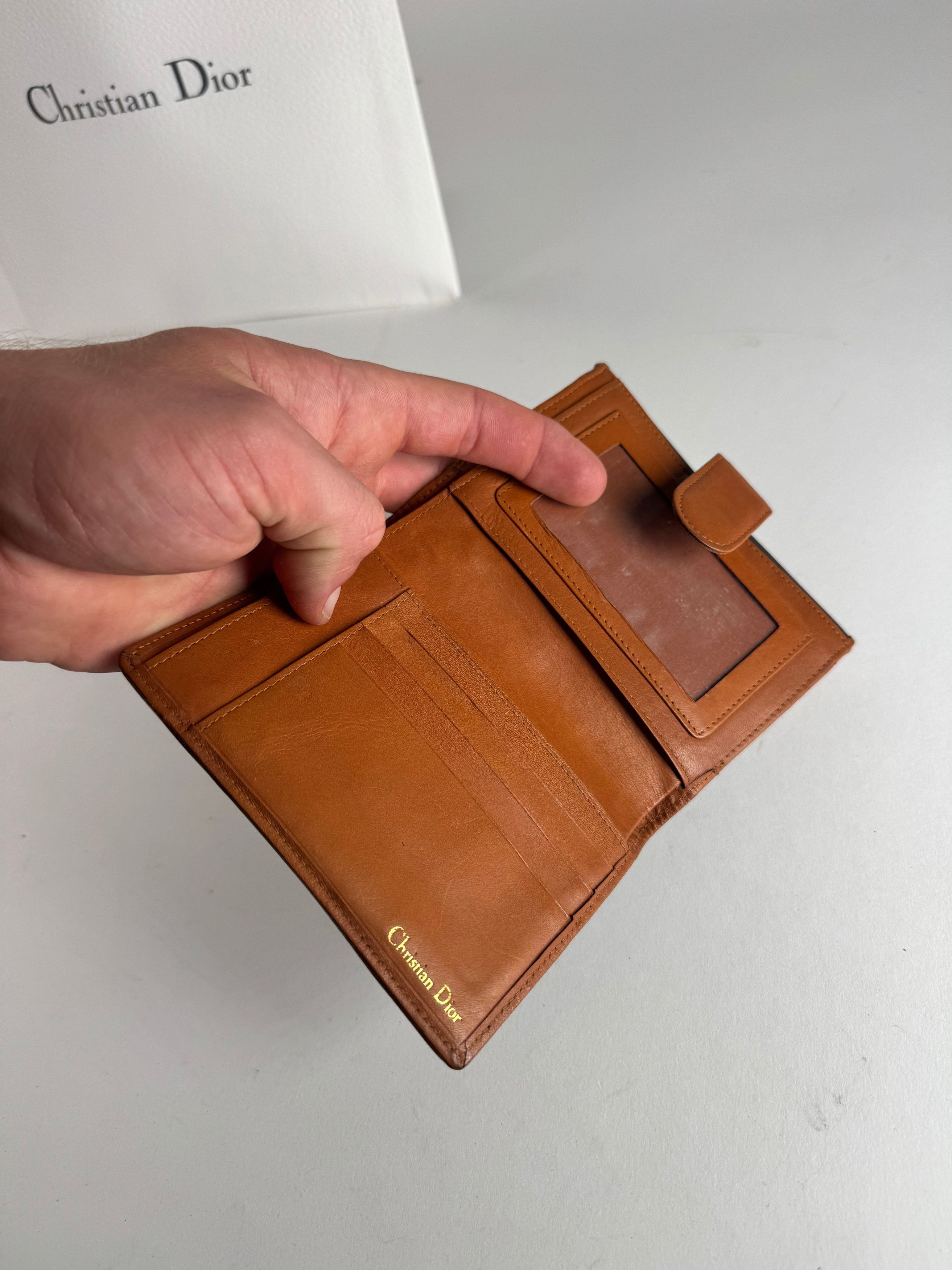 Dior Vintage Leather Wallet Orange Black Size ONE SIZE - 5 Thumbnail
