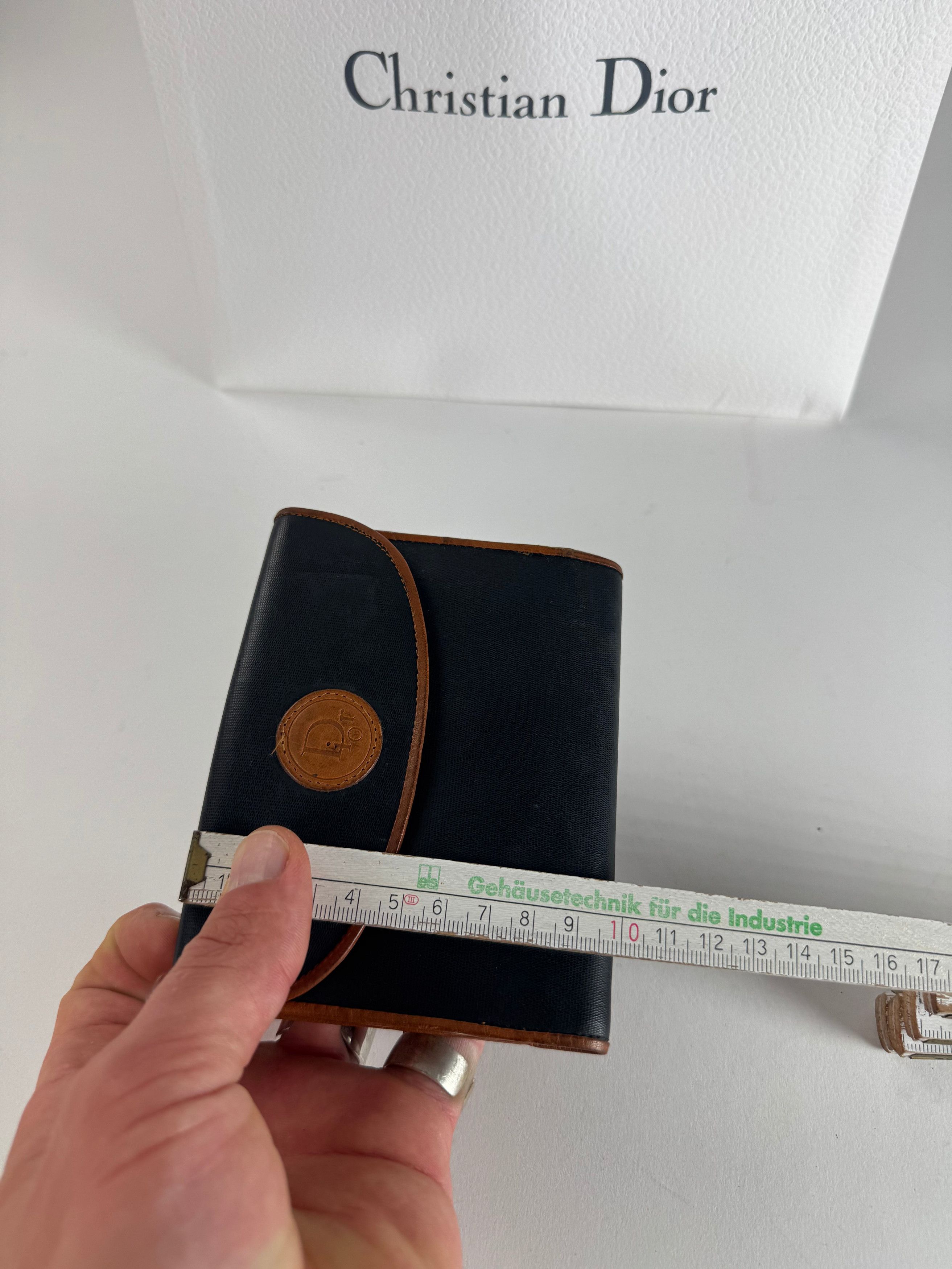 Dior Vintage Leather Wallet Orange Black Size ONE SIZE - 12 Thumbnail