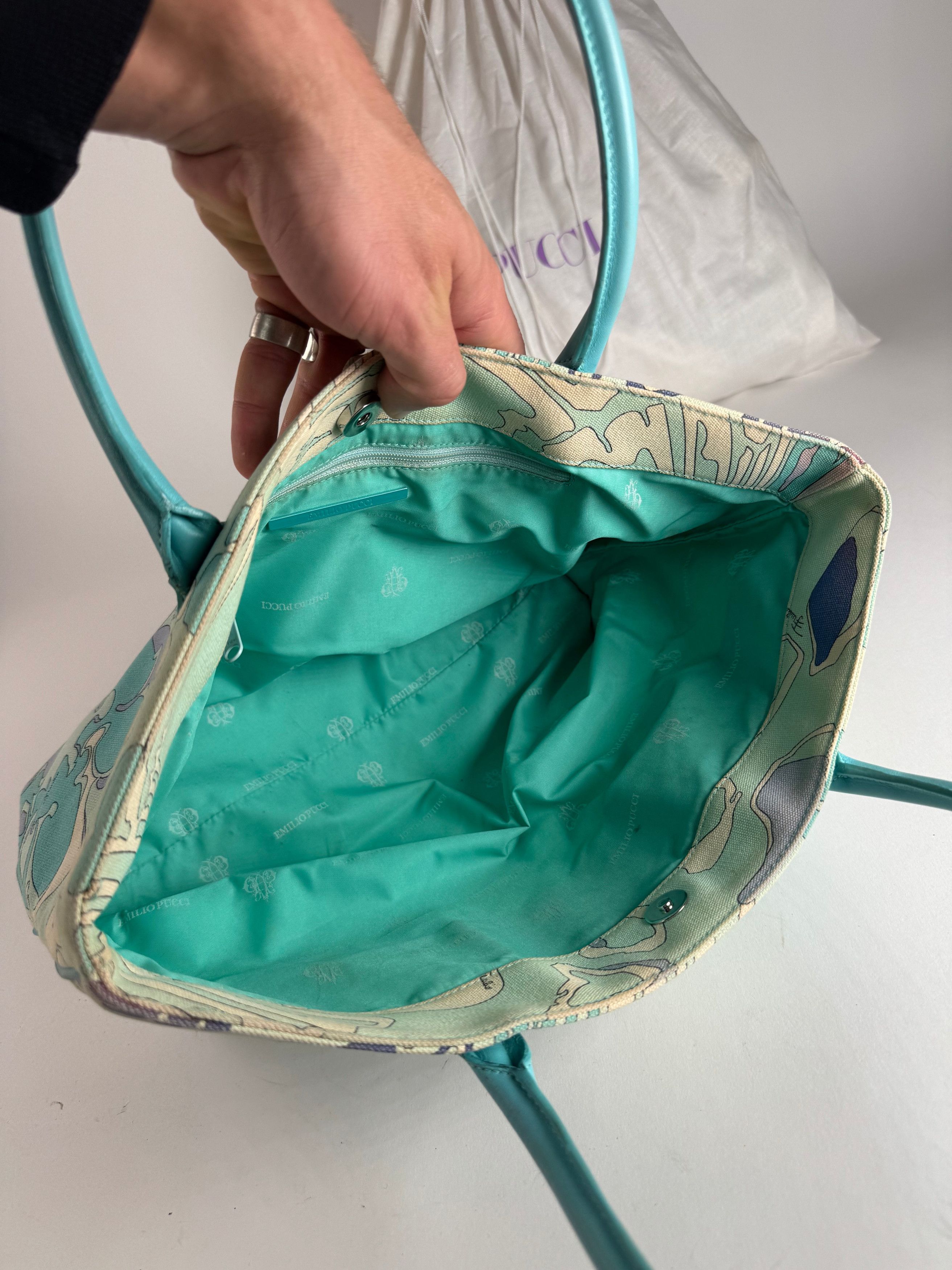 Emilio Pucci Vintage Abstract handbag Blue Turquoise Size ONE SIZE - 3 Thumbnail