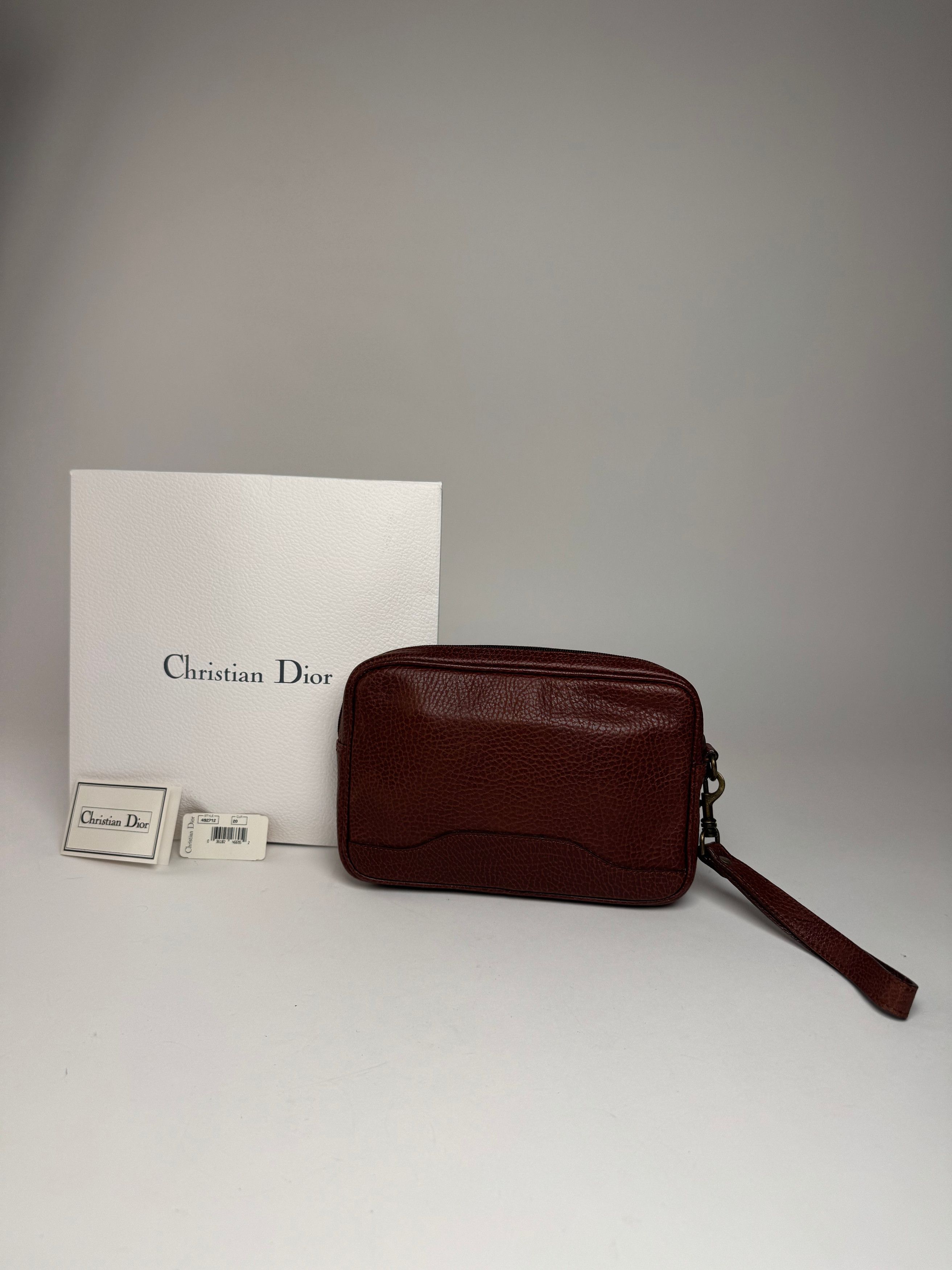 Dior Vintage Leather Clutch Brown Size ONE SIZE - 2 Thumbnail