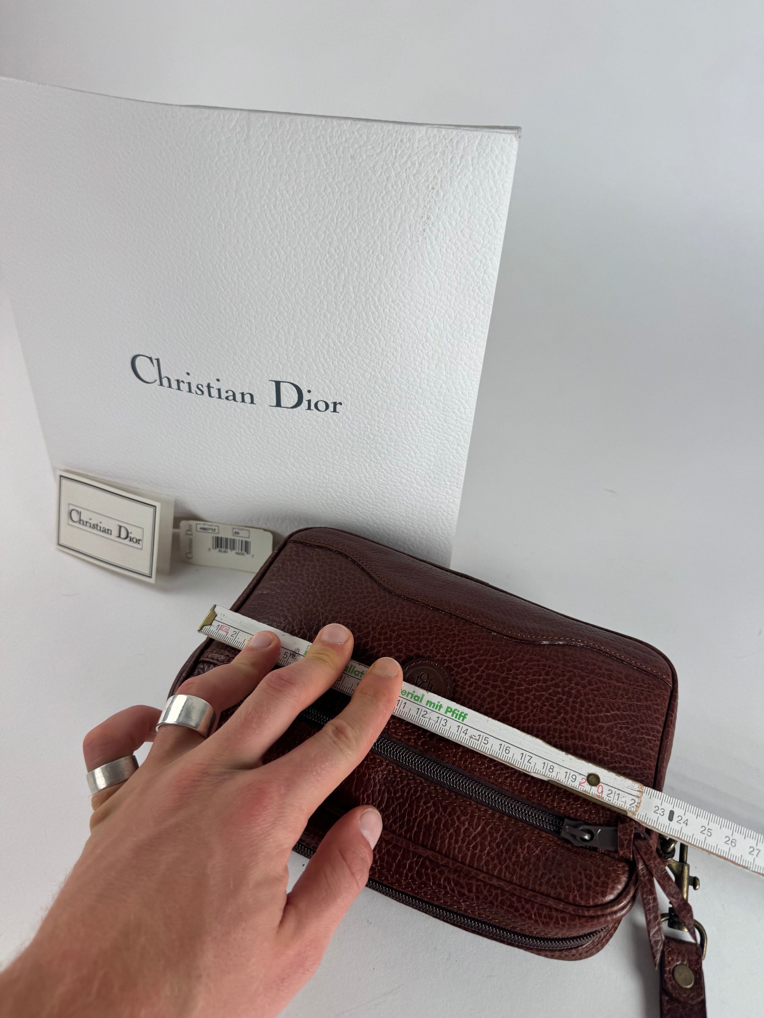 Dior Vintage Leather Clutch Brown Size ONE SIZE - 10 Thumbnail