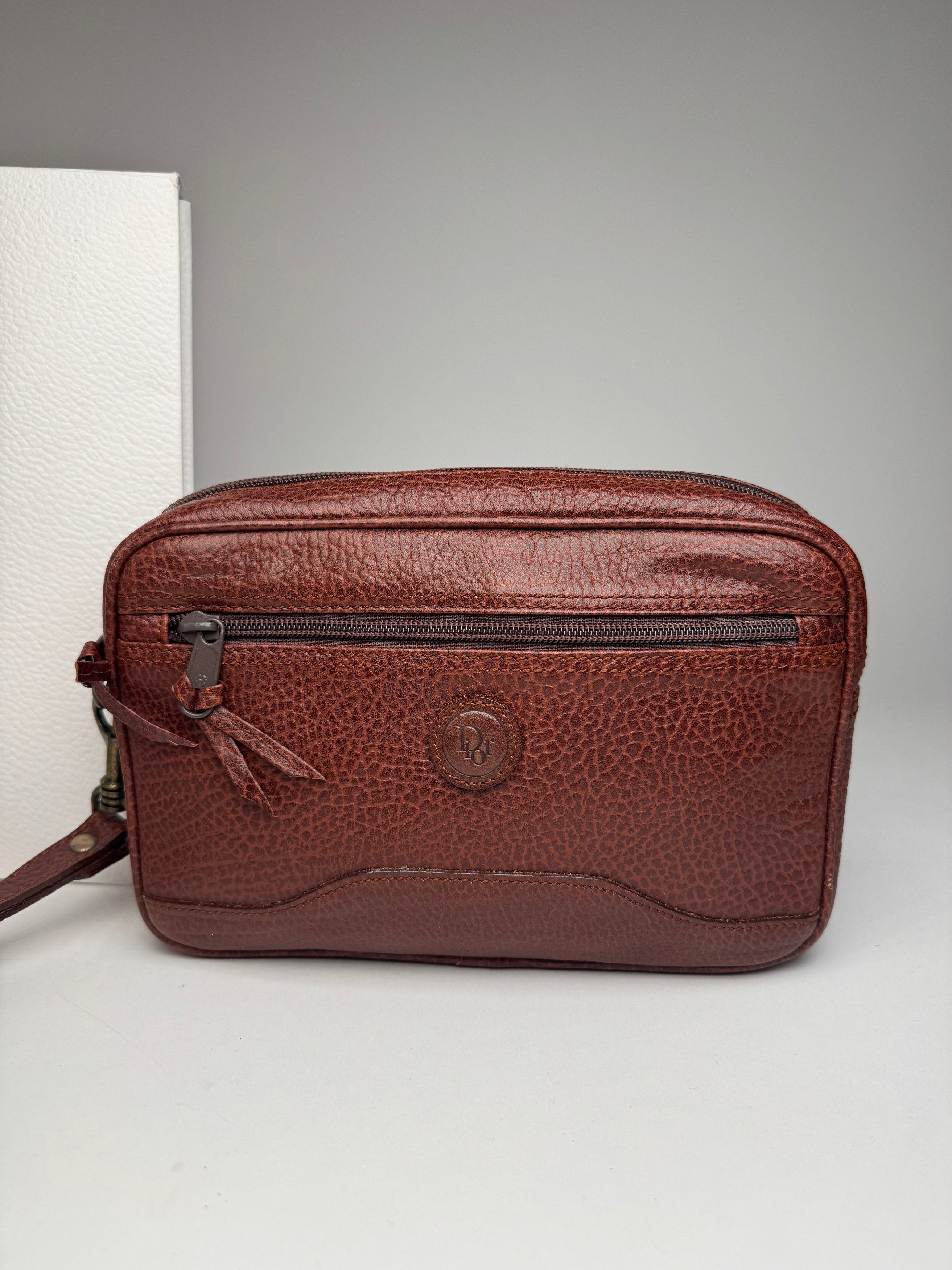 Dior Vintage Leather Clutch Brown Size ONE SIZE - 5 Thumbnail