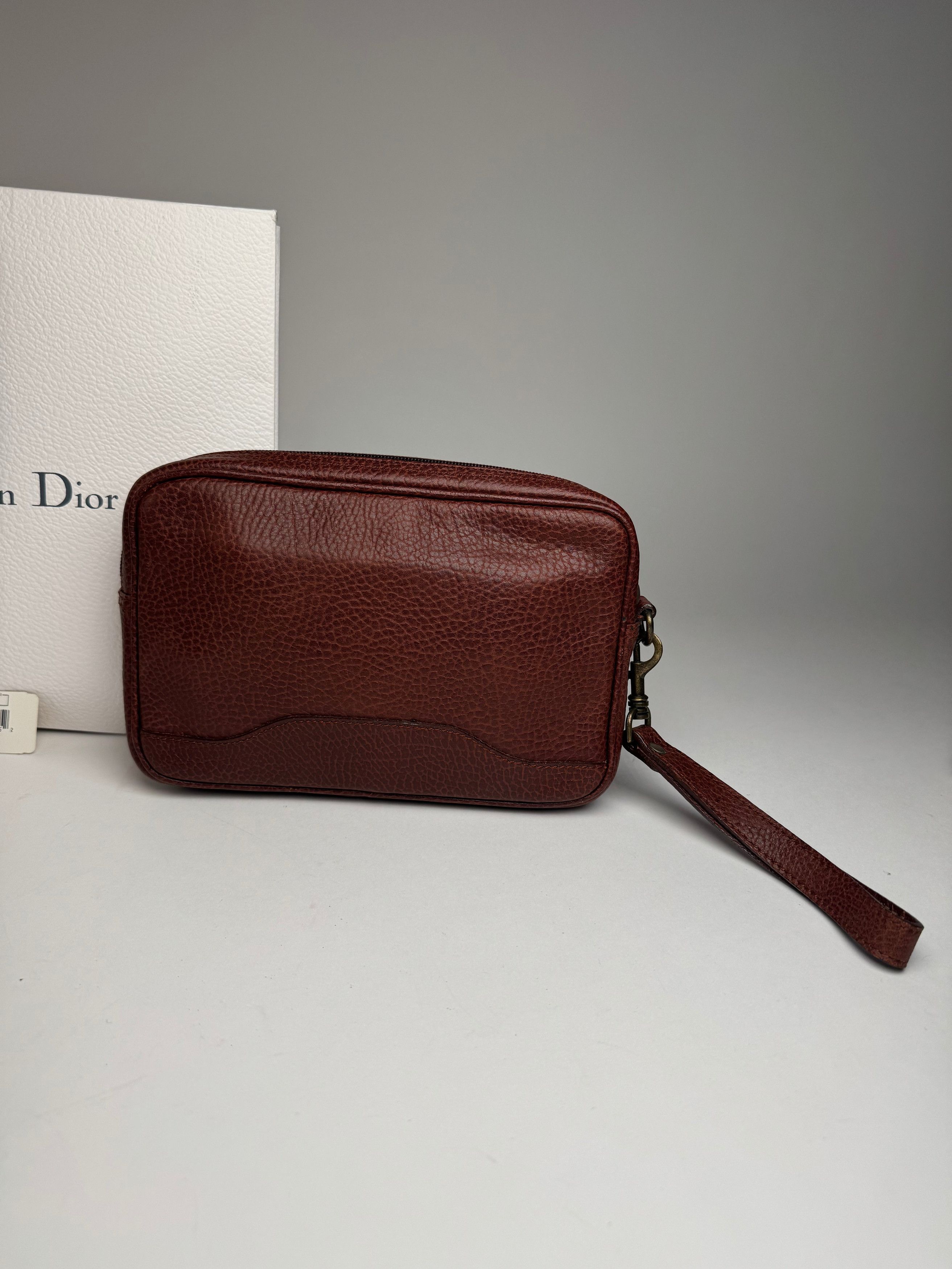 Dior Vintage Leather Clutch Brown Size ONE SIZE - 8 Thumbnail