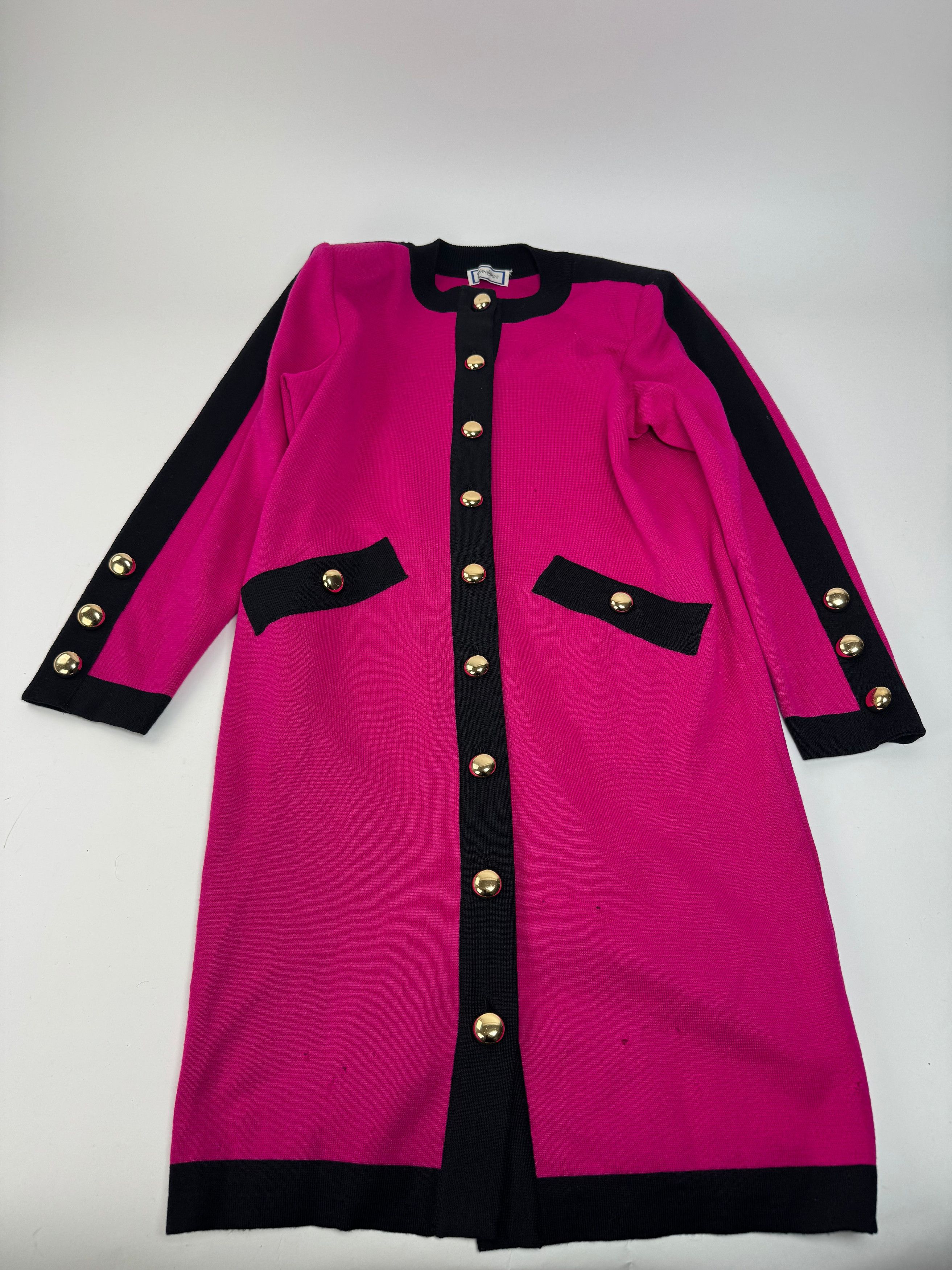 Other Vintage Yves Saint Laurent Dress Purple Black M Size M / US 6-8 / IT 42-44 - 4 Thumbnail