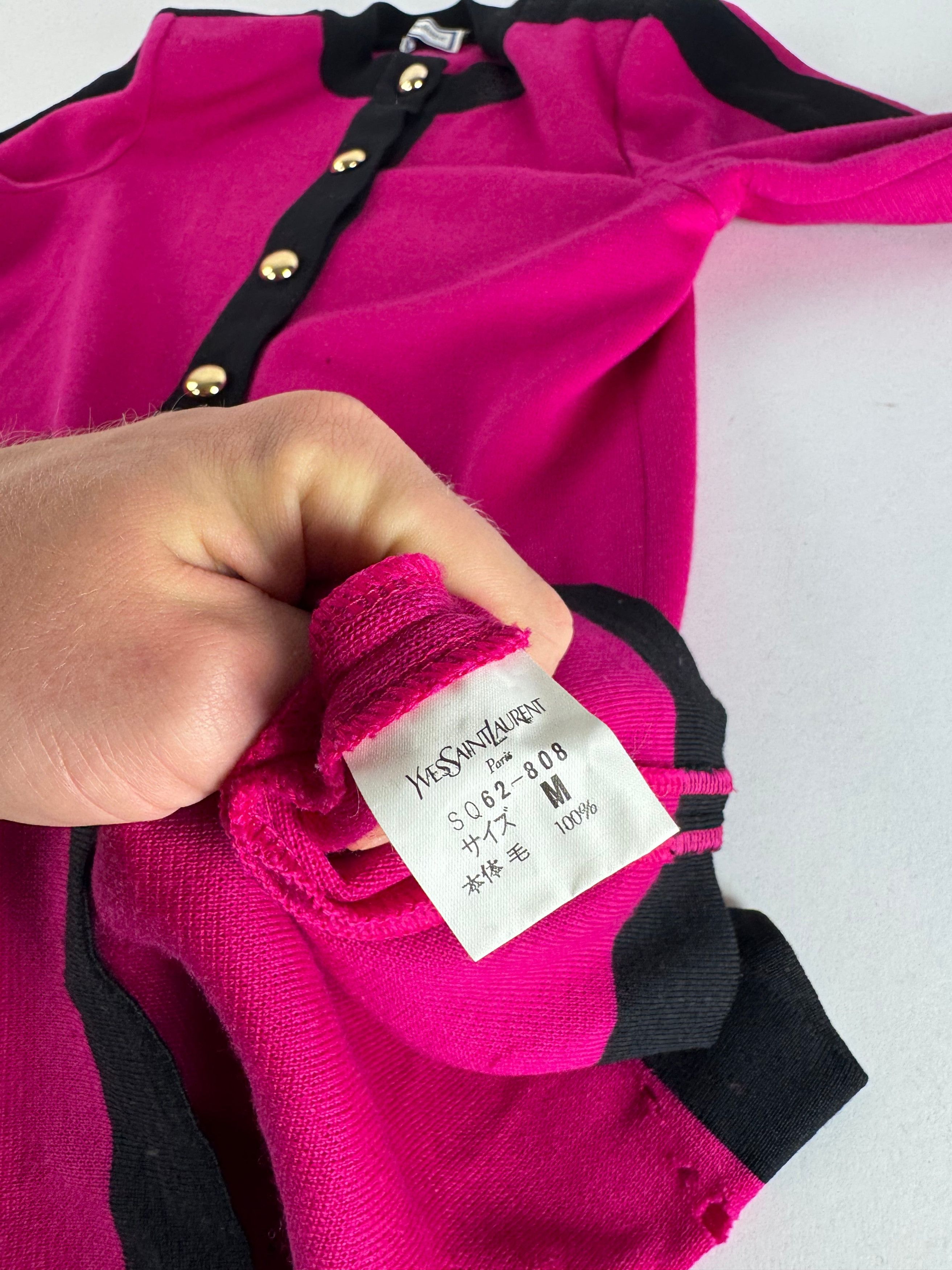 Other Vintage Yves Saint Laurent Dress Purple Black M Size M / US 6-8 / IT 42-44 - 7 Thumbnail