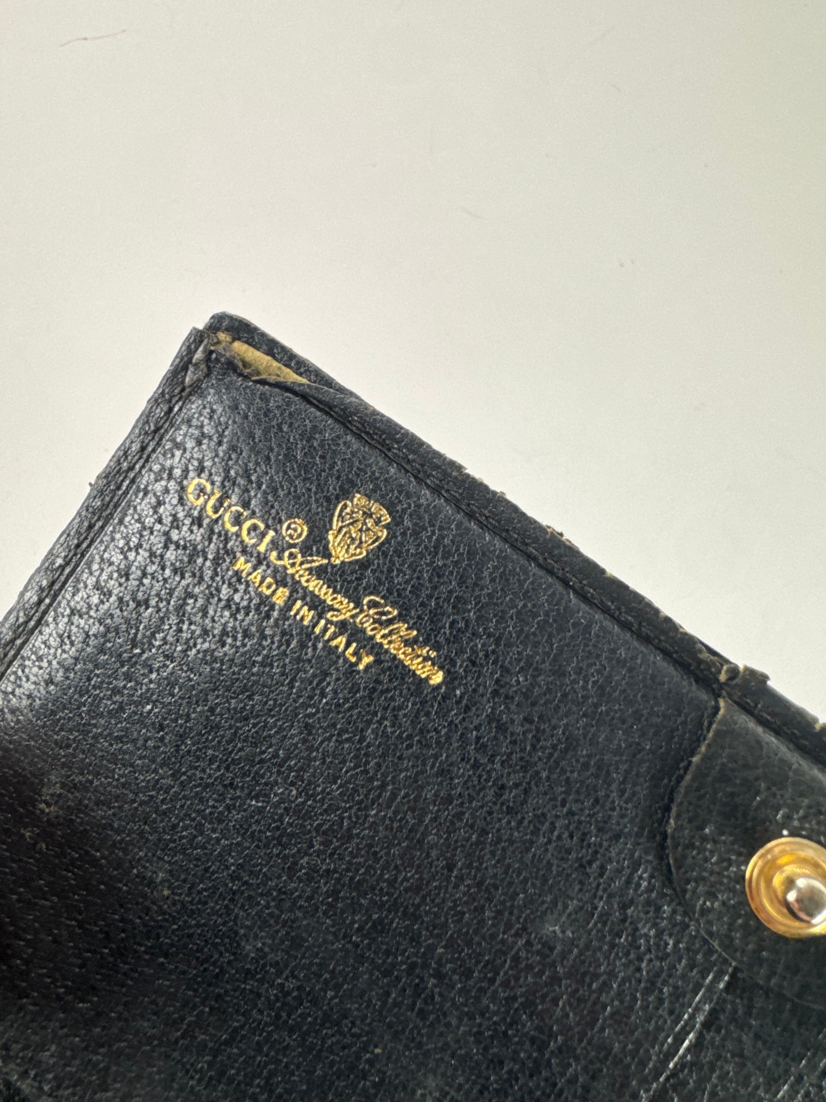 Gucci Vintage Ophidia Leather Monogram Wallet Grey Navy Size ONE SIZE - 6 Thumbnail