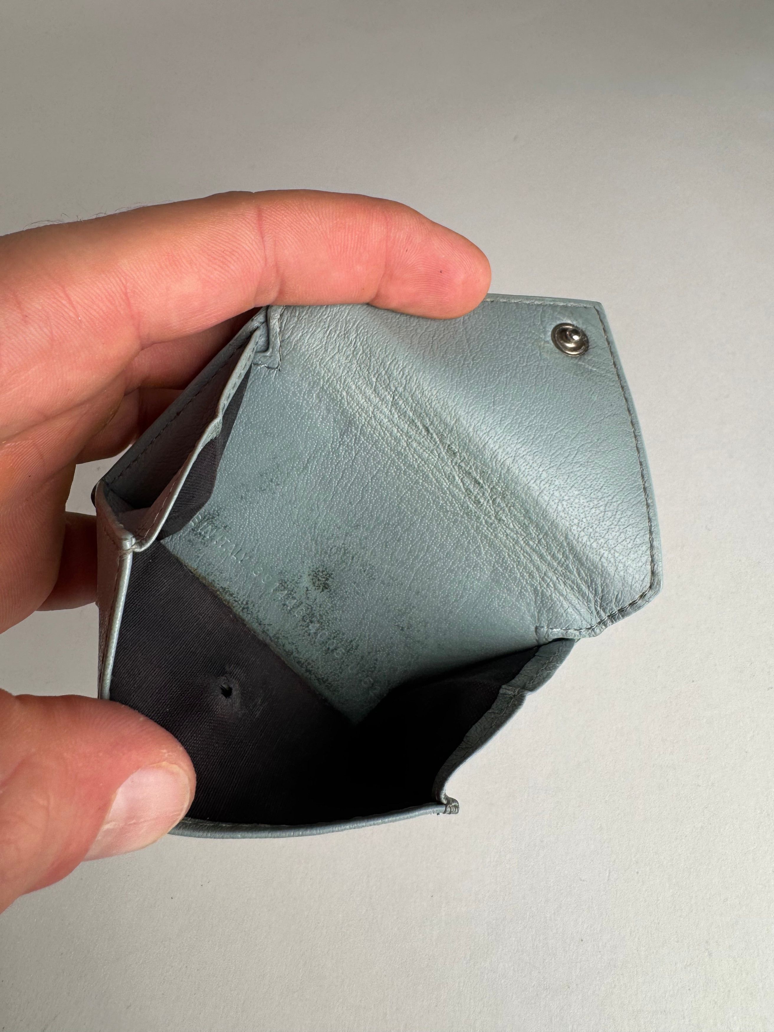 Balenciaga Vintage Leather Postal Card Holder Light Blue Size ONE SIZE - 3 Thumbnail
