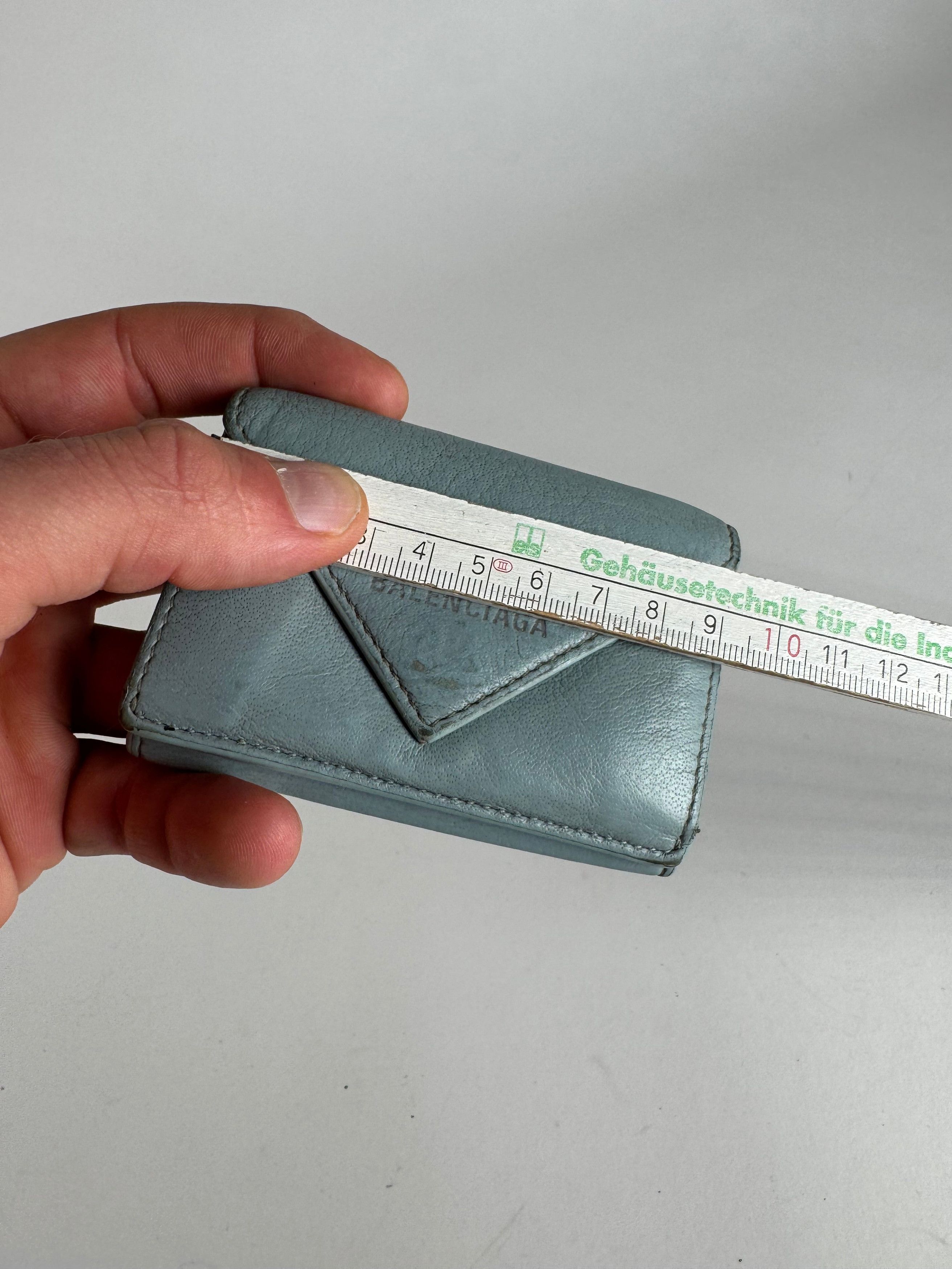 Balenciaga Vintage Leather Postal Card Holder Light Blue Size ONE SIZE - 9 Thumbnail