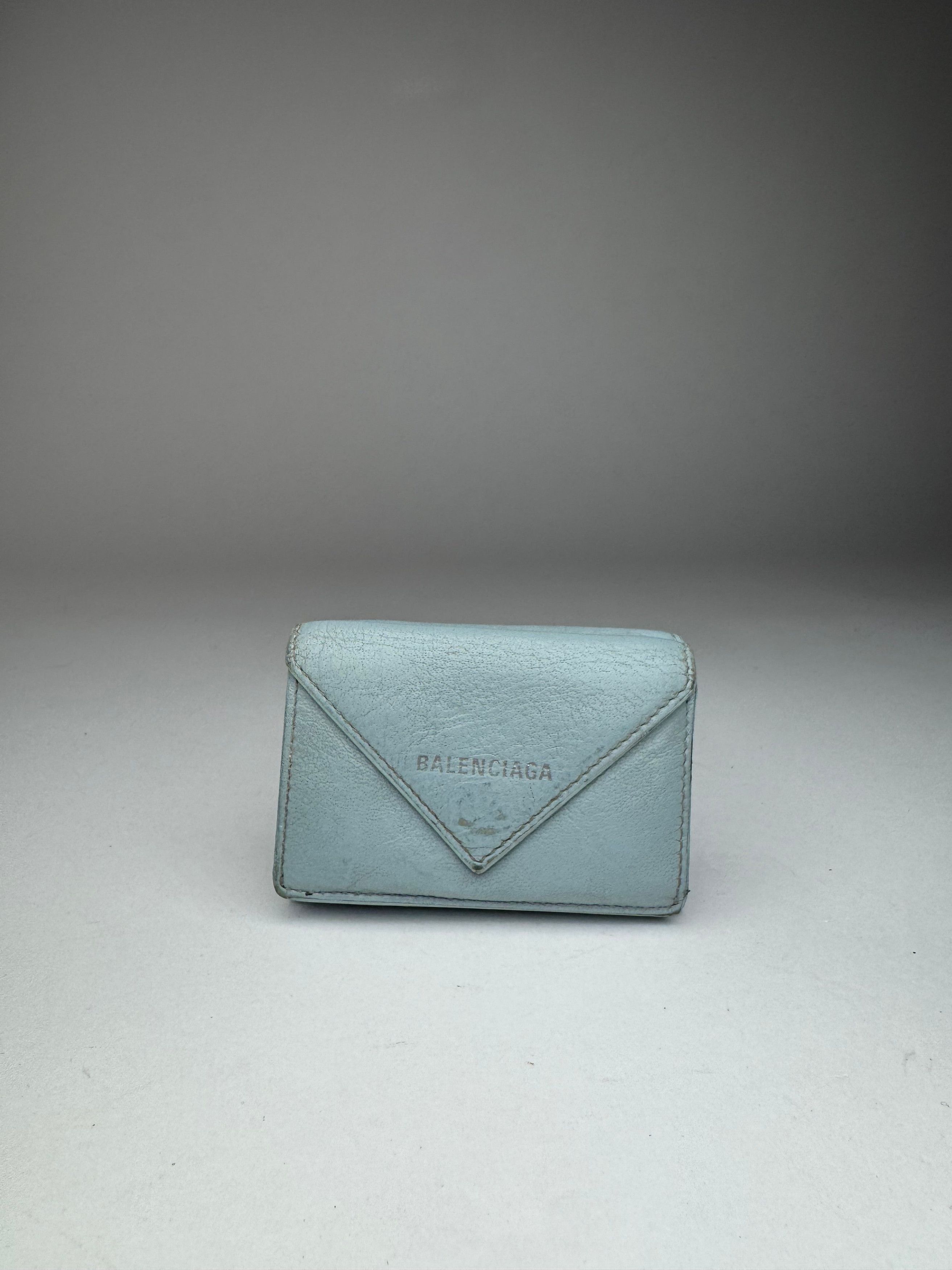 Balenciaga Vintage Leather Postal Card Holder Light Blue Size ONE SIZE - 11 Thumbnail