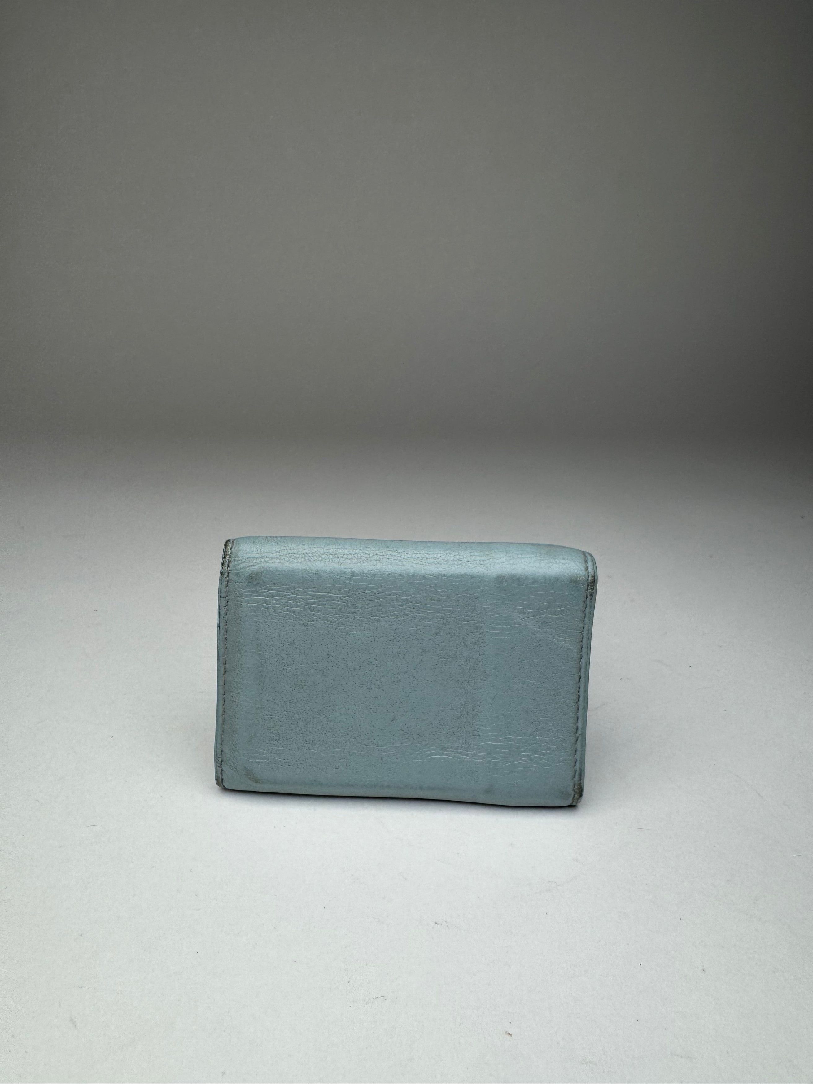 Balenciaga Vintage Leather Postal Card Holder Light Blue Size ONE SIZE - 2 Thumbnail