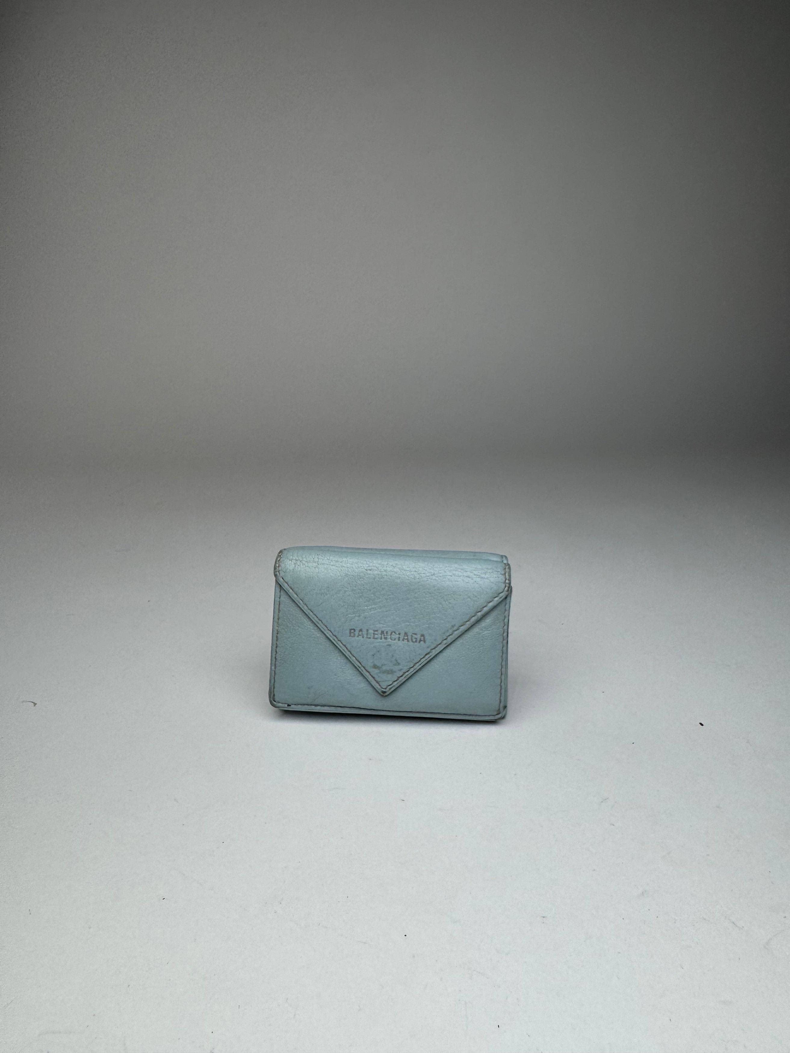 Balenciaga Vintage Leather Postal Card Holder Light Blue Size ONE SIZE - 6 Thumbnail