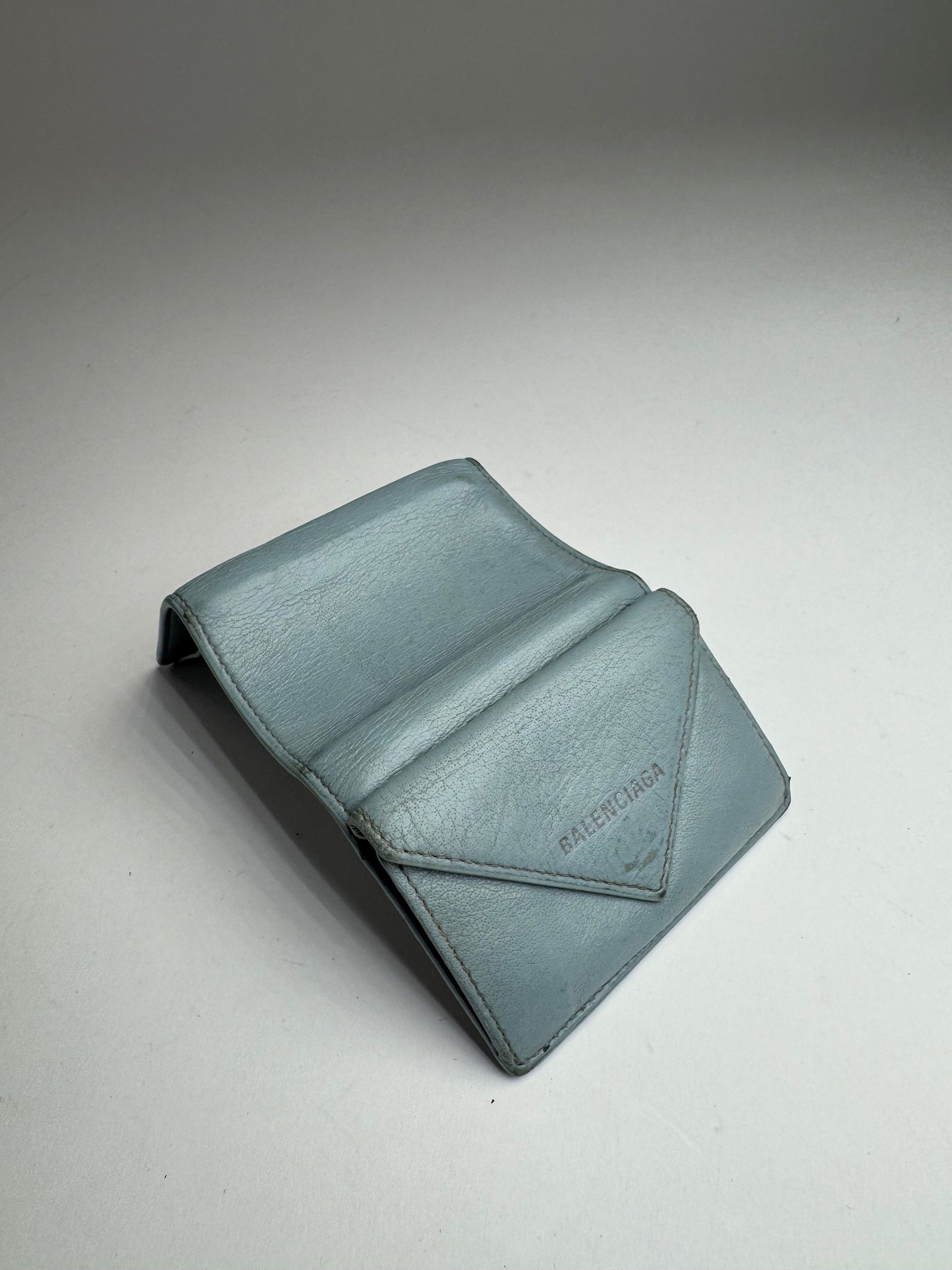 Balenciaga Vintage Leather Postal Card Holder Light Blue Size ONE SIZE - 8 Thumbnail