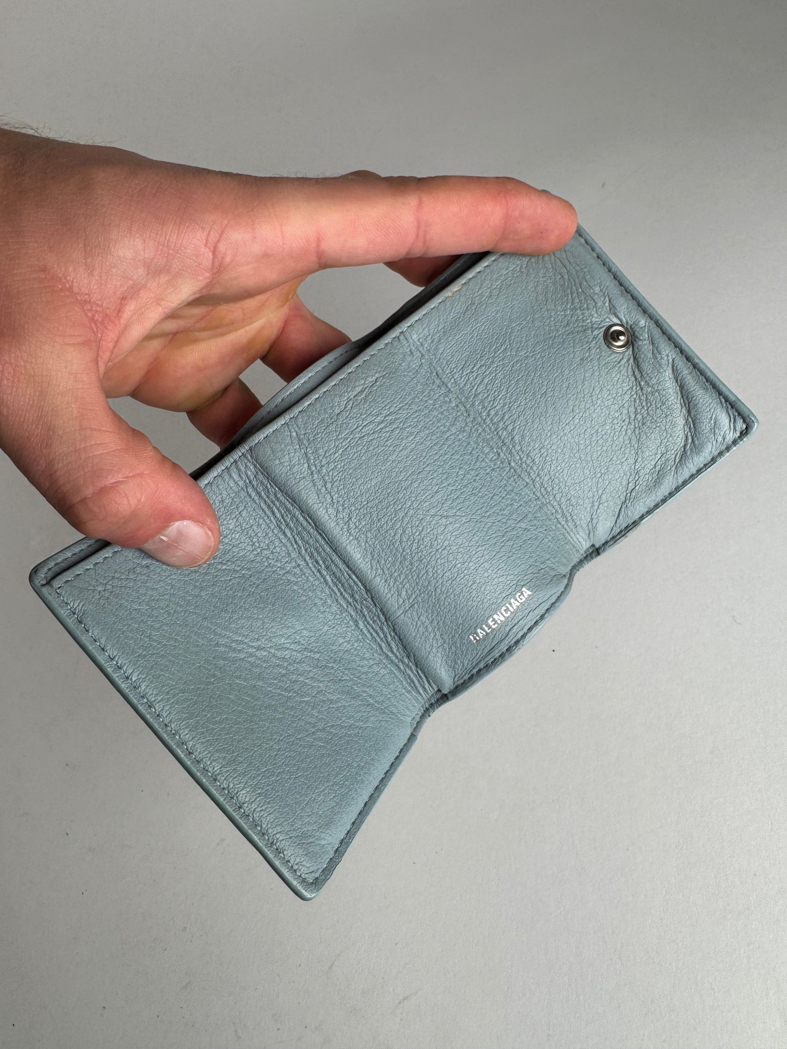 Balenciaga Vintage Leather Postal Card Holder Light Blue Size ONE SIZE - 5 Thumbnail