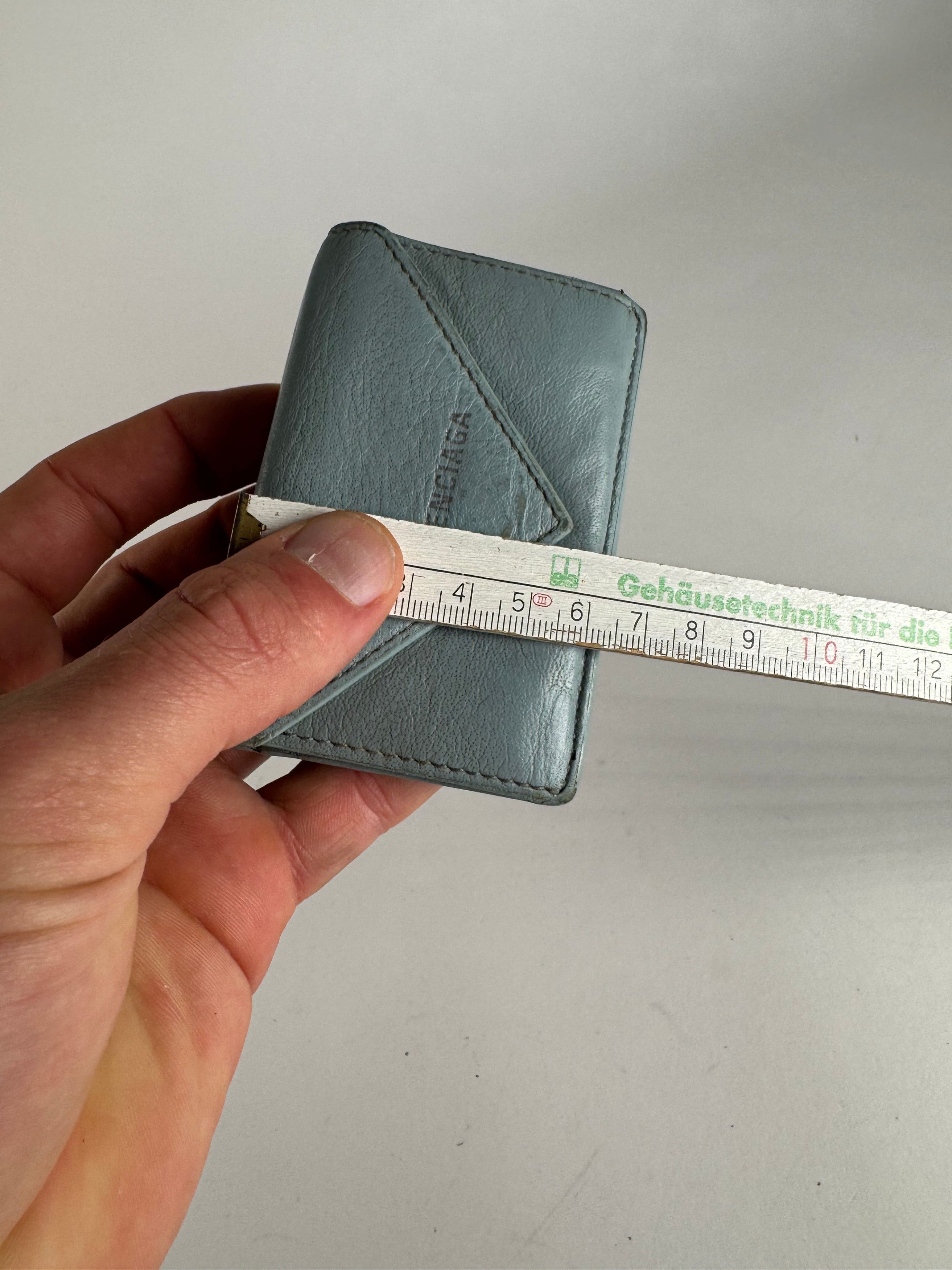 Balenciaga Vintage Leather Postal Card Holder Light Blue Size ONE SIZE - 10 Thumbnail