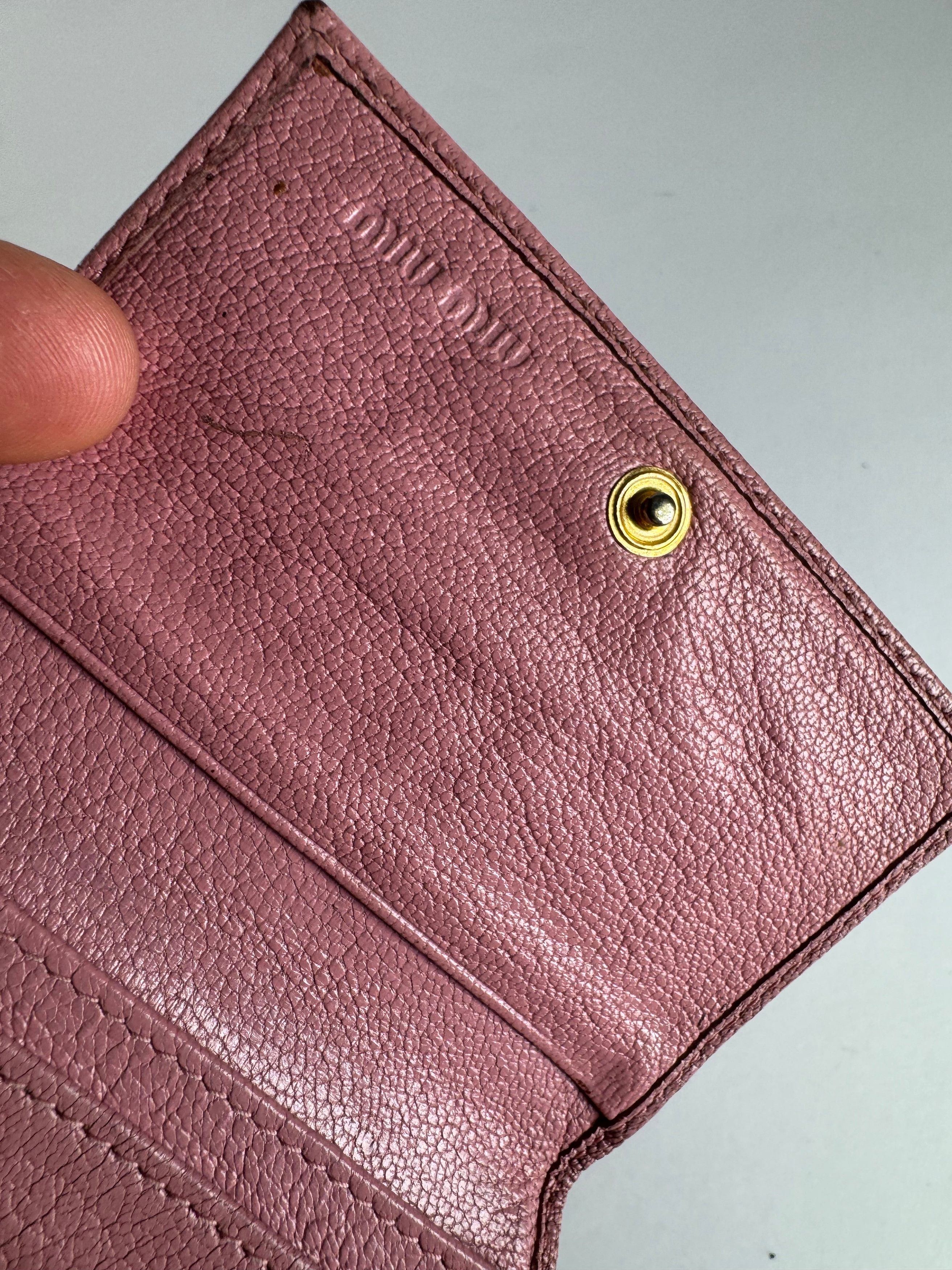 Miu Miu Vintage Leather Card Holder Pink Size ONE SIZE - 4 Thumbnail